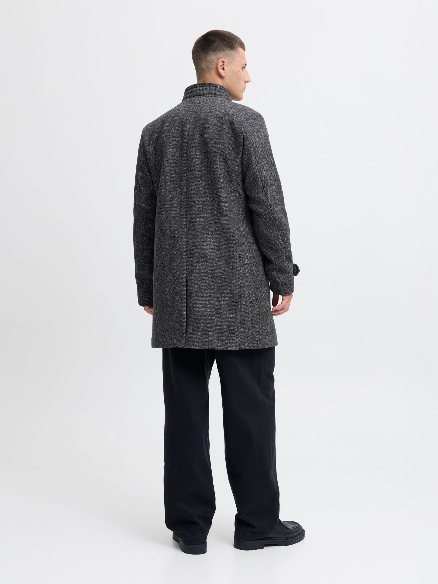 Jack & Jones JJEMELTON WOOL COAT SN Grey Melange/HERRINGBONE STRUCTURE 2900159943037 Jack & Jones JJEMELTON WOOL COAT SN Grey Melange/HERRINGBONE STRUCTURE 2900159943037