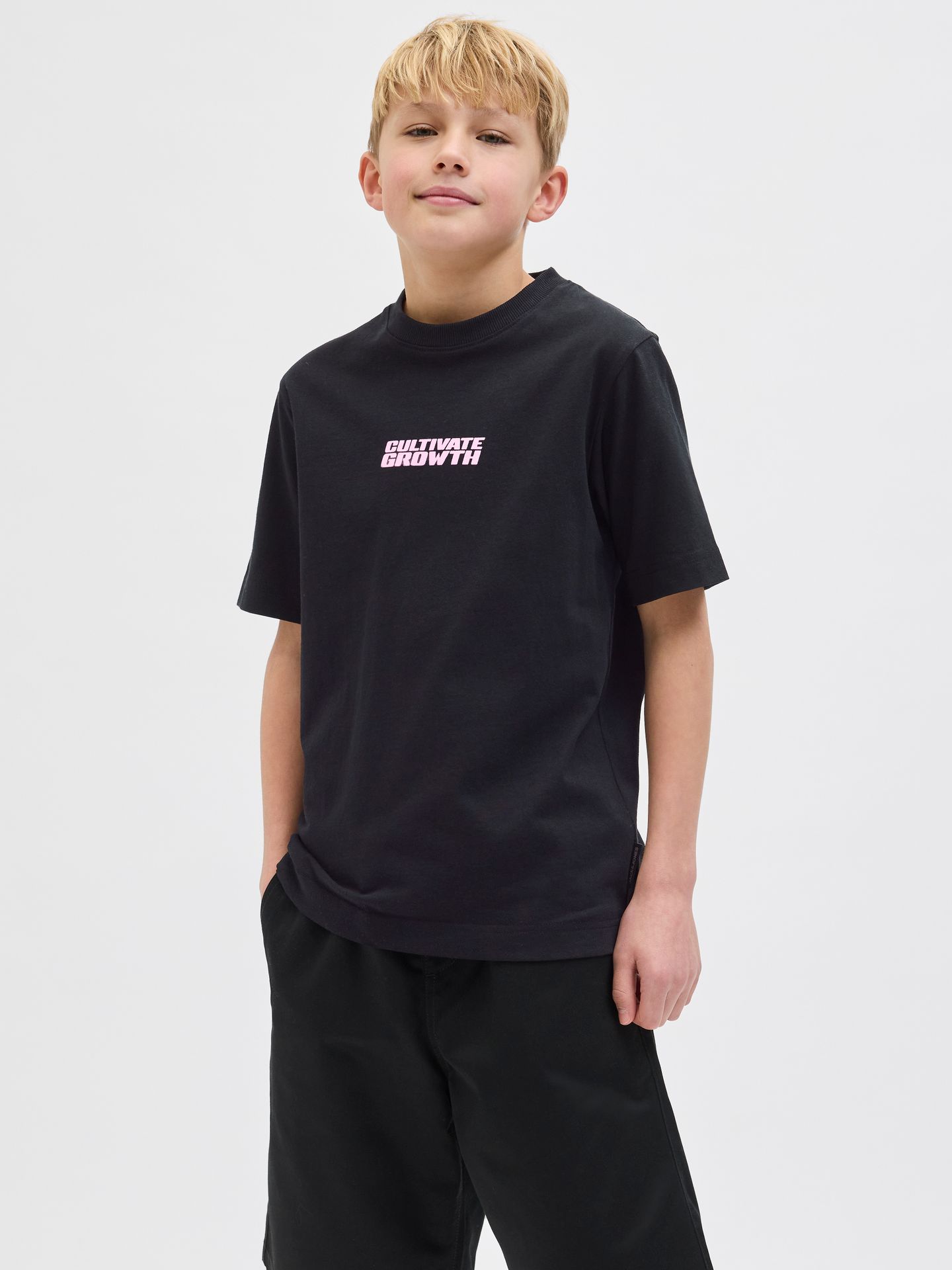 Jack & Jones JCOINTERLUDE FLORAL BACK TEE SS CRE Black 00110246-EKA26011400000232