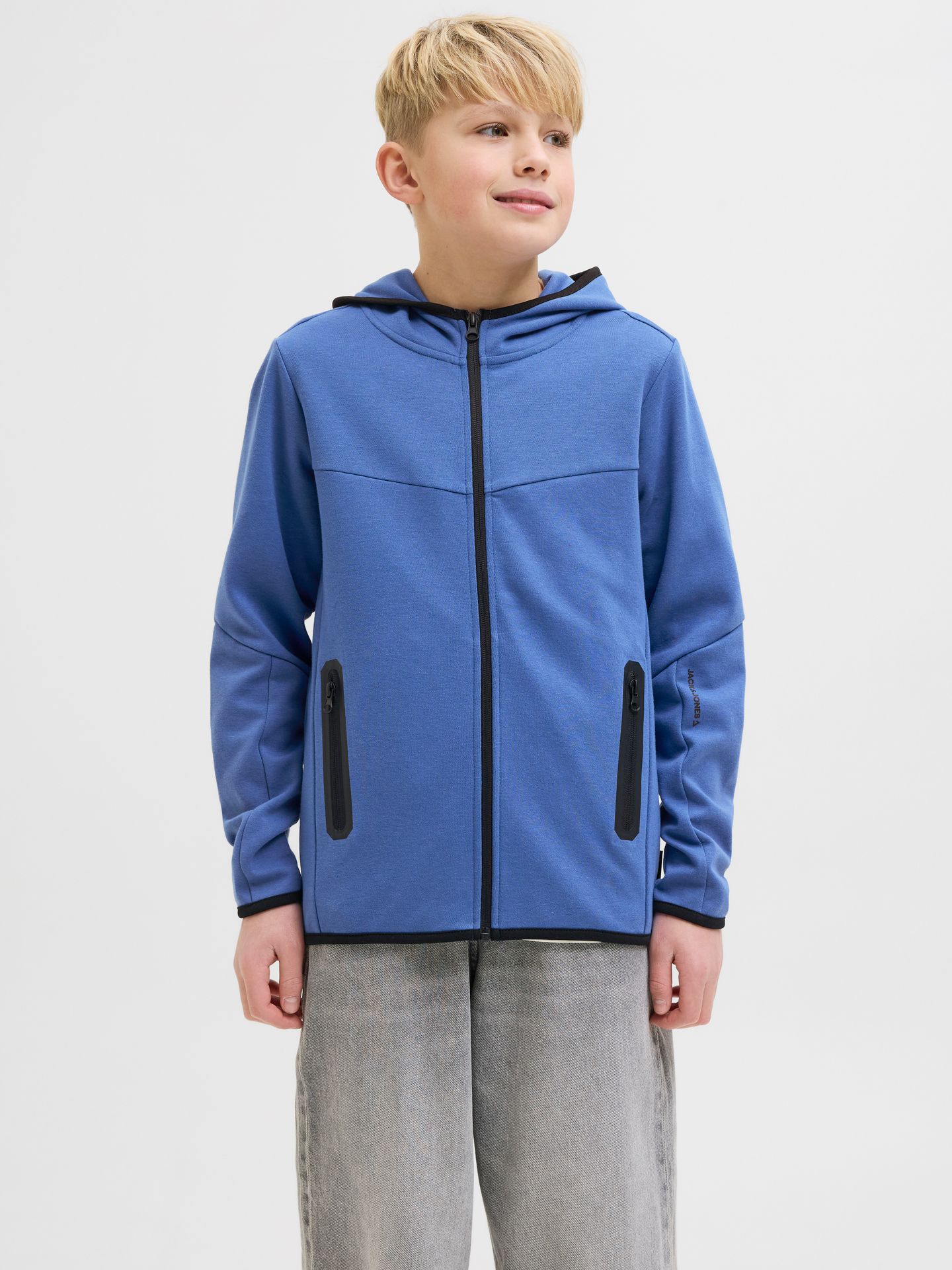 Jack & Jones JCOFUSION SWEAT ZIP HOOD NOOS JNR Beaucoup Blue 2900150681020