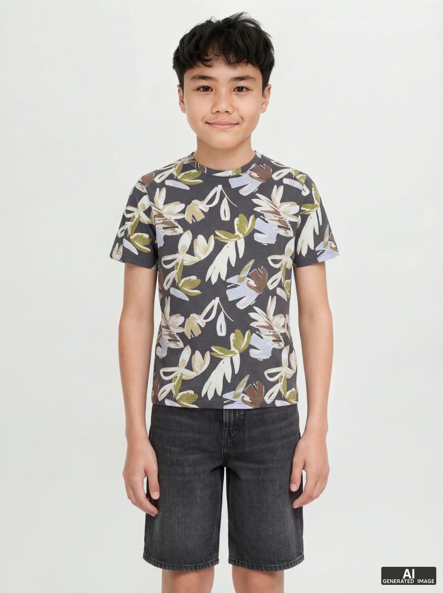 Jack & Jones JORVARENNA AOP TEE SS CREW NECK JNR Iron Gate/AOP 00110252-EKA26011400002492