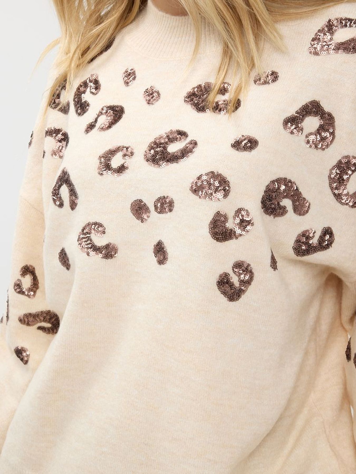 Esqualo Sweater animal sequins 125 beige 2900150701063
