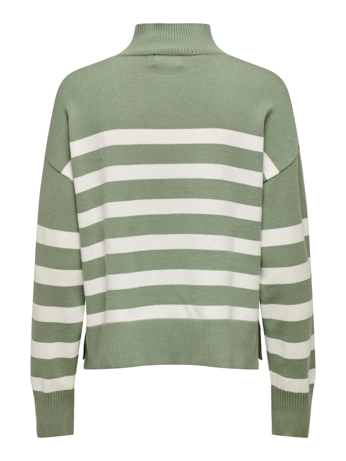 Only ONLBARI L/S HIGHNECK KNT NOOS Hedge Green/CLOUD DANCER 2900150730032