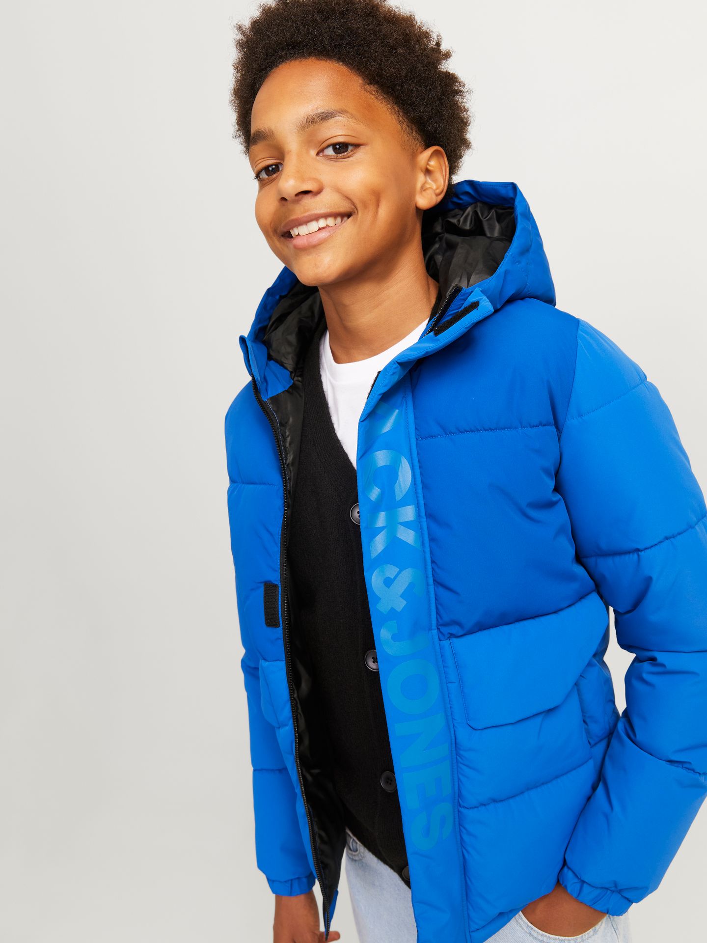 Jack & Jones JCOSPEED PUFFER SN JNR Nautical Blue/TONAL BLOCKING / TONE 2900150745012