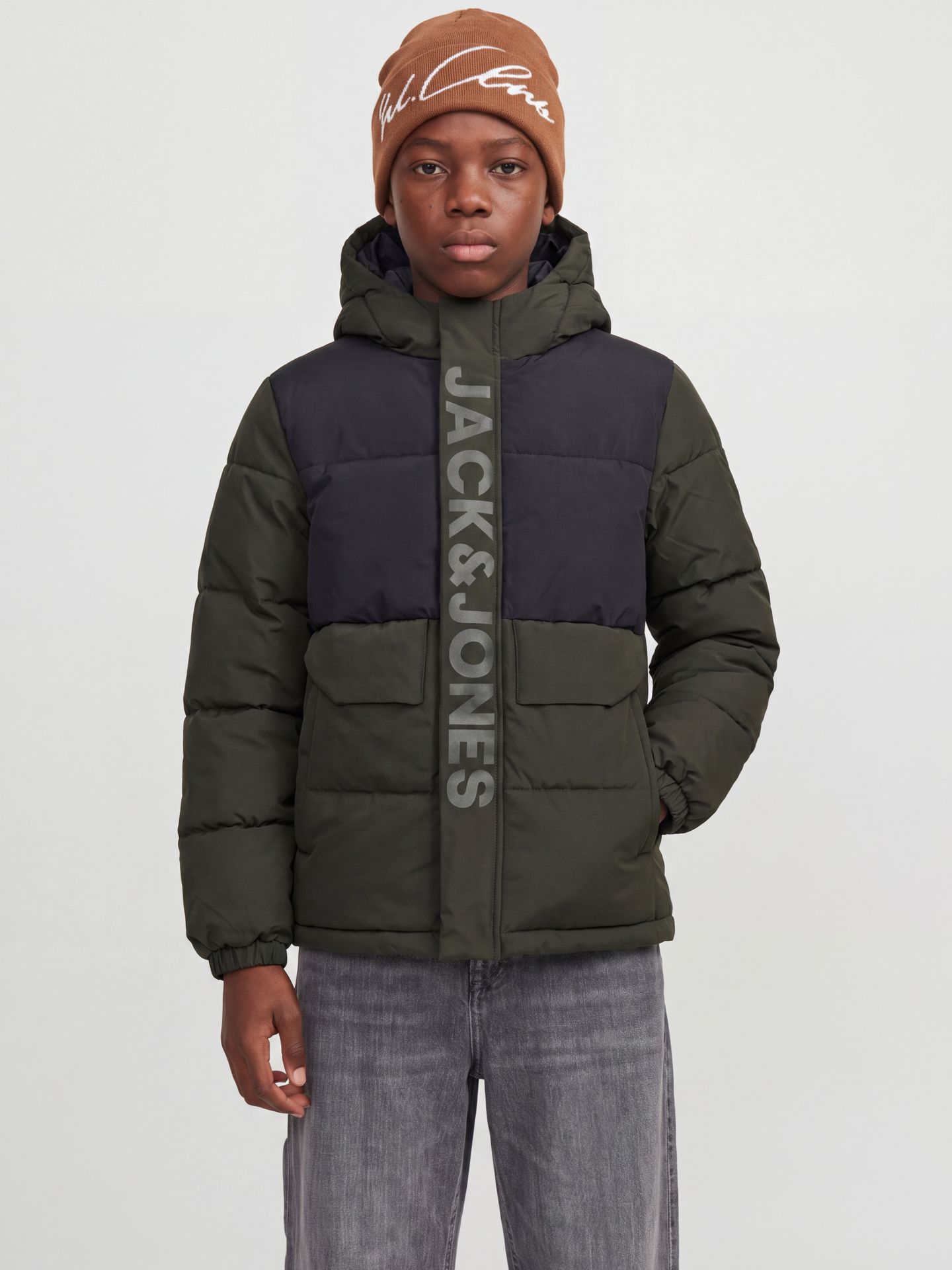 Jack & Jones JCOSPEED PUFFER SN JNR Rosin/BLACK BLOCKING / TONE IN TONE 2900168502010