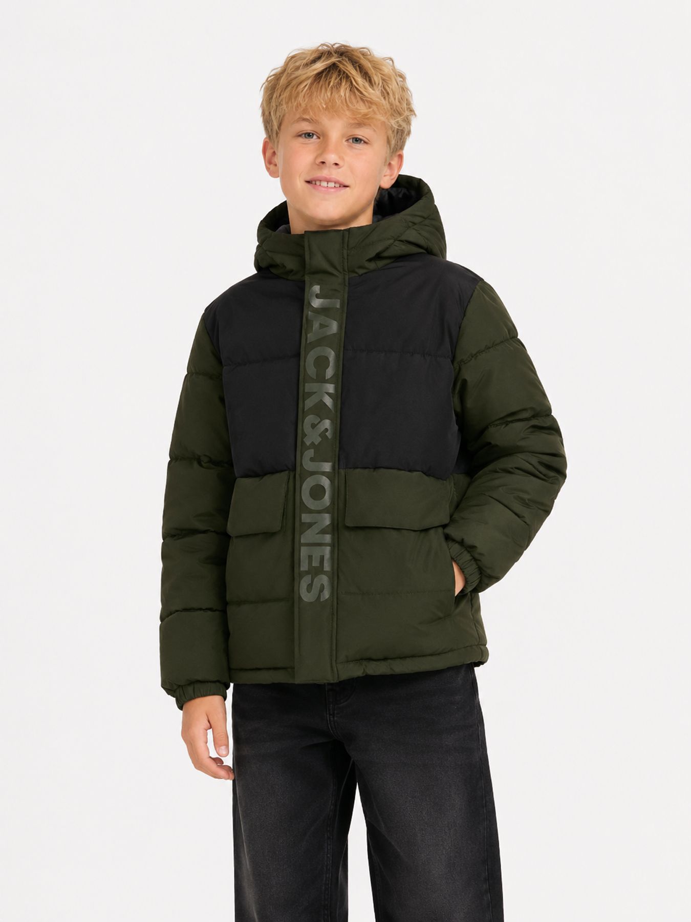 Jack & Jones JCOSPEED PUFFER SN JNR Rosin/BLACK BLOCKING / TONE IN TONE 2900168502010
