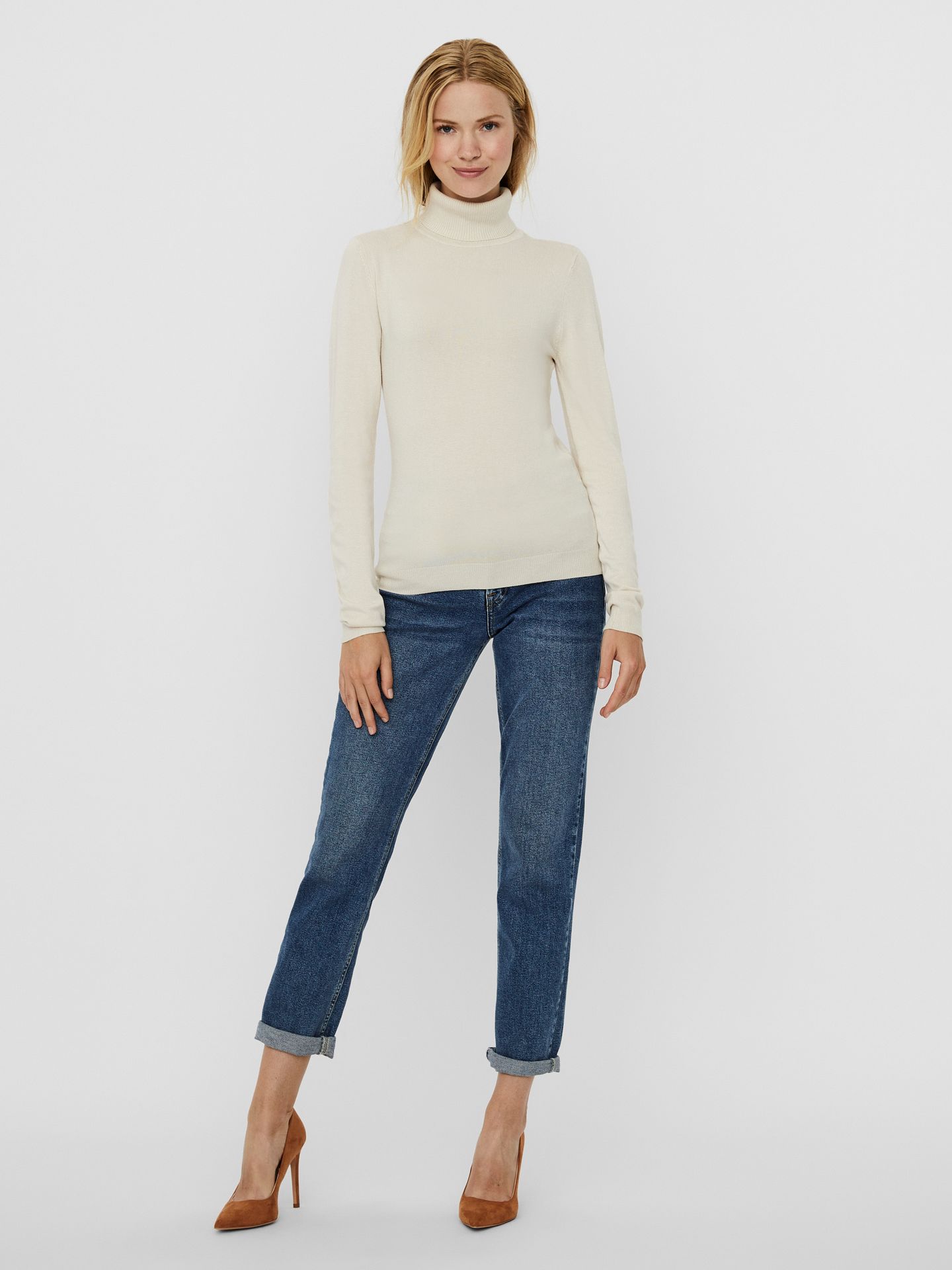 Vero Moda VMGLORY LS ROLLNECK BLOUSE GA NOOS Birch 2900172130056