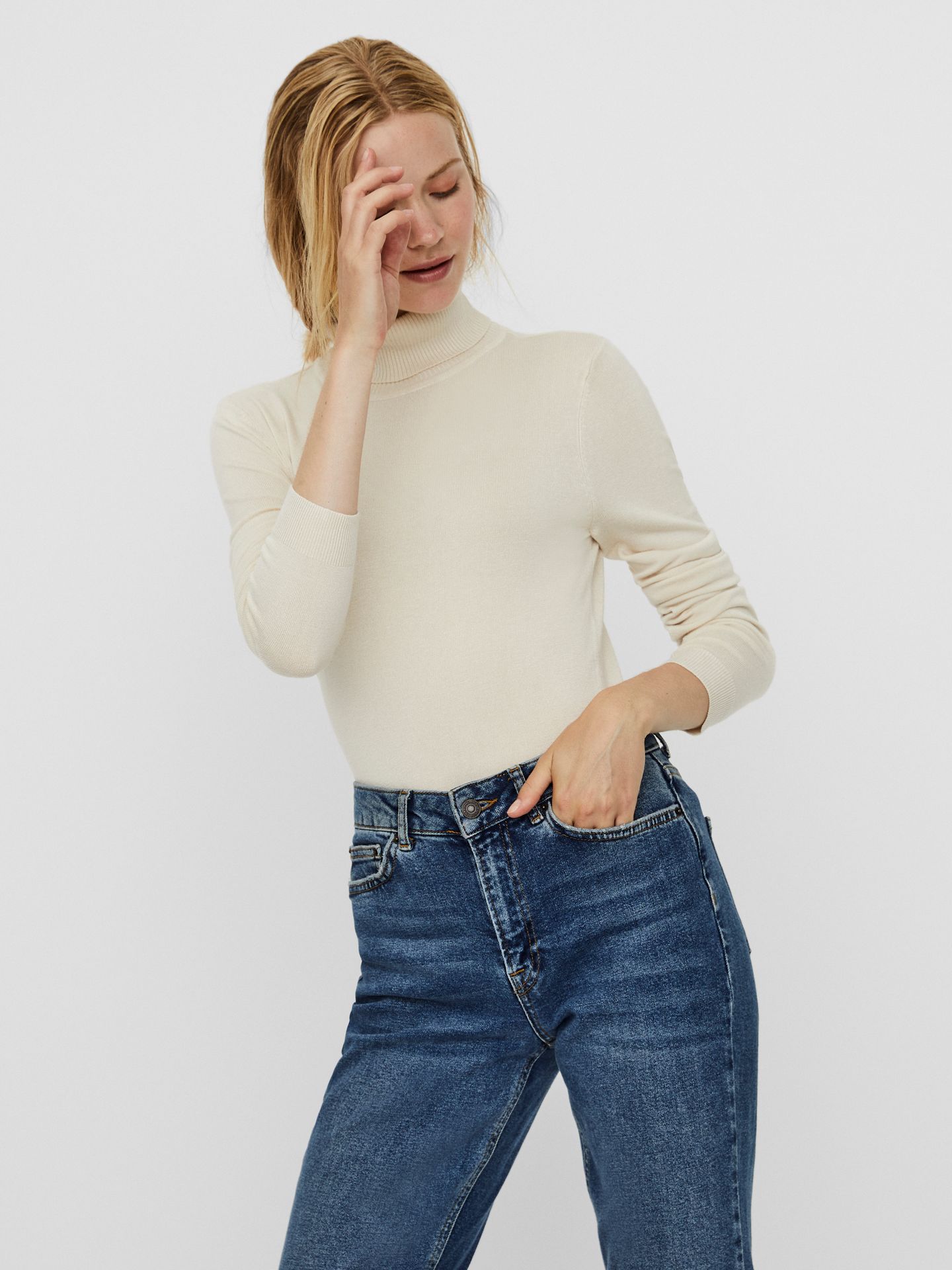 Vero Moda VMGLORY LS ROLLNECK BLOUSE GA NOOS Birch 2900172130056