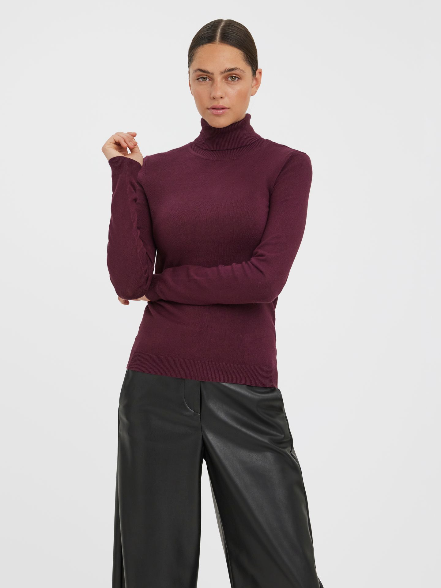 Vero Moda VMGLORY LS ROLLNECK BLOUSE GA NOOS Winetasting 00110294-EKA26011400003045