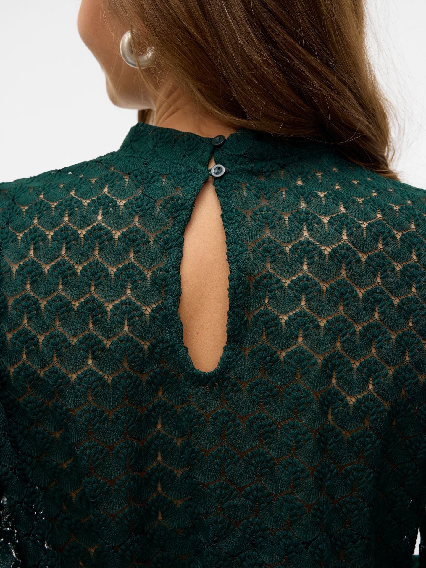 Vero Moda VMBECCA LS HIGH NECK LACE TOP JRS N Pine Grove 2900158802052