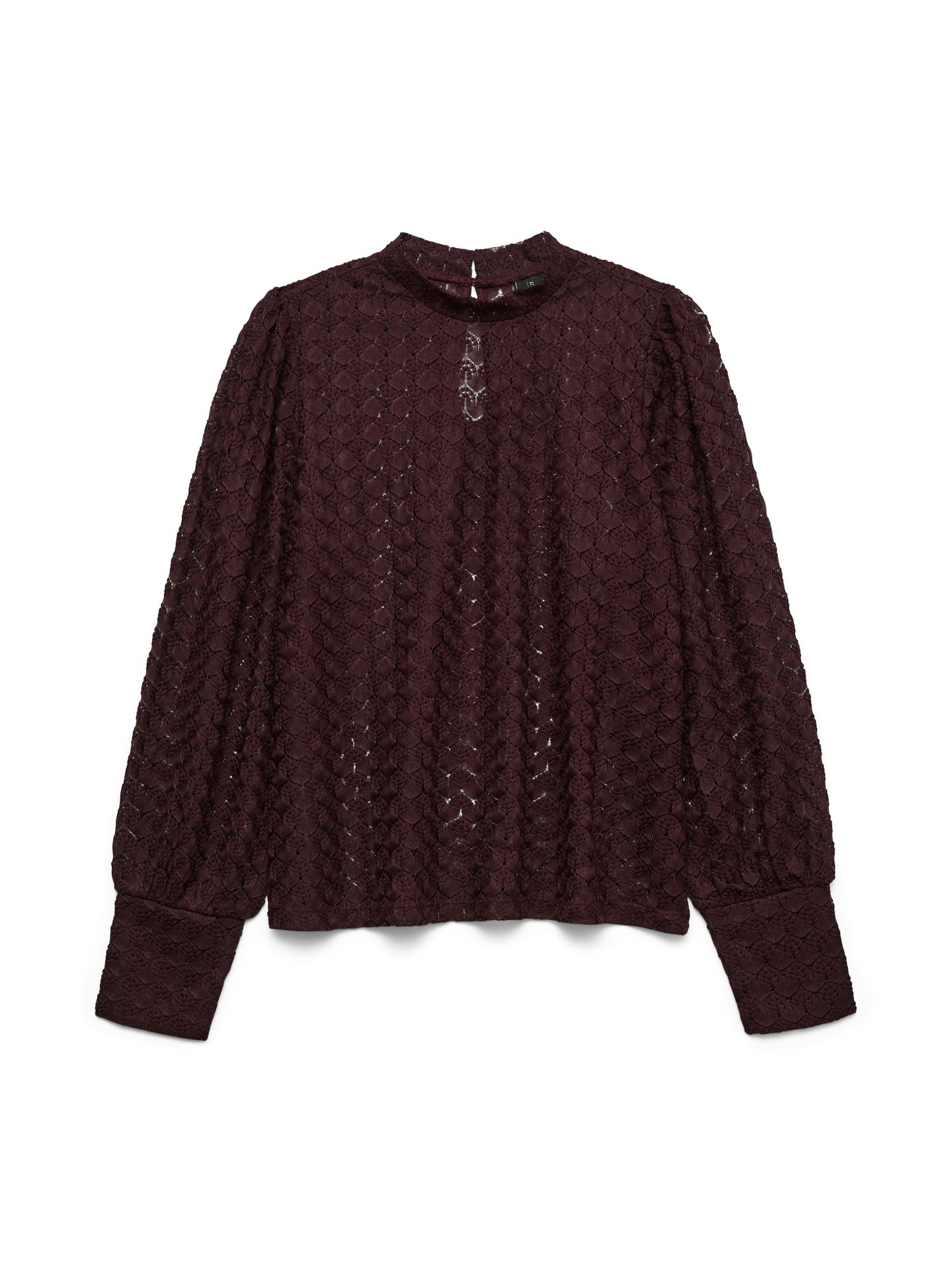 Vero Moda VMBECCA LS HIGH NECK LACE TOP JRS N Winetasting 00110306-EKA26011400003045