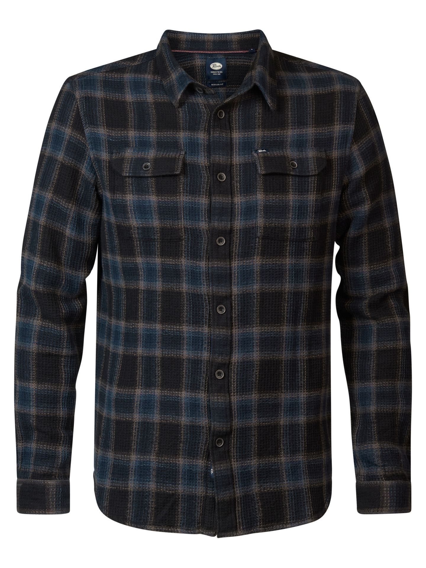 Petrol Industries Men Shirt Long Sleeve Check 9091 dark black 00110323-EKA26002700000124