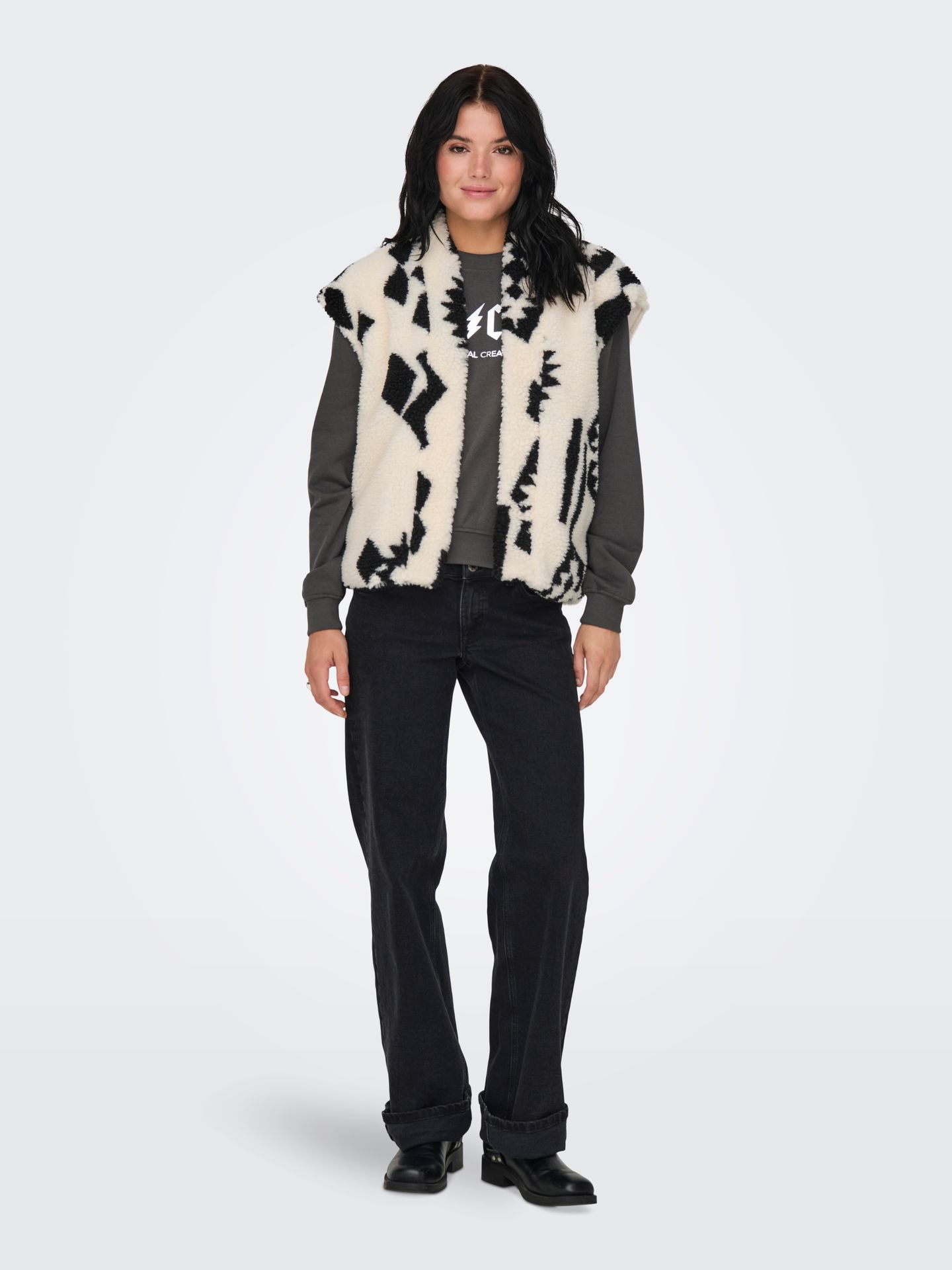 Only ONLPOP TEDDY WAISTCOAT OTW Cloud Dancer/2024 BRODERIE ANGLAISE 2900150979059