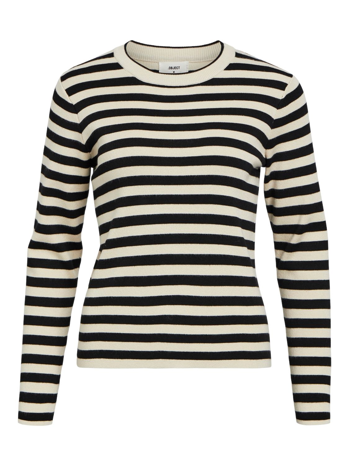 Object OBJESTER SLI L/S KNIT PULLOVER NOOS Sandshell/Black 2900151062026