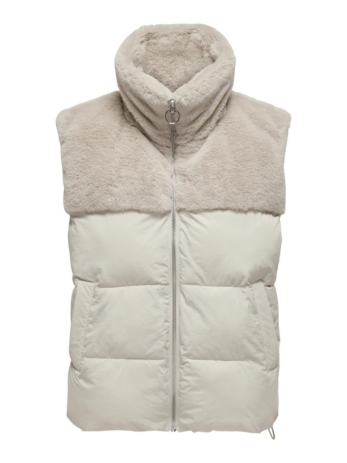 Only ONLWANJA FUR PUFFER MIX WAISTCOAT C Moonbeam 2900151086022