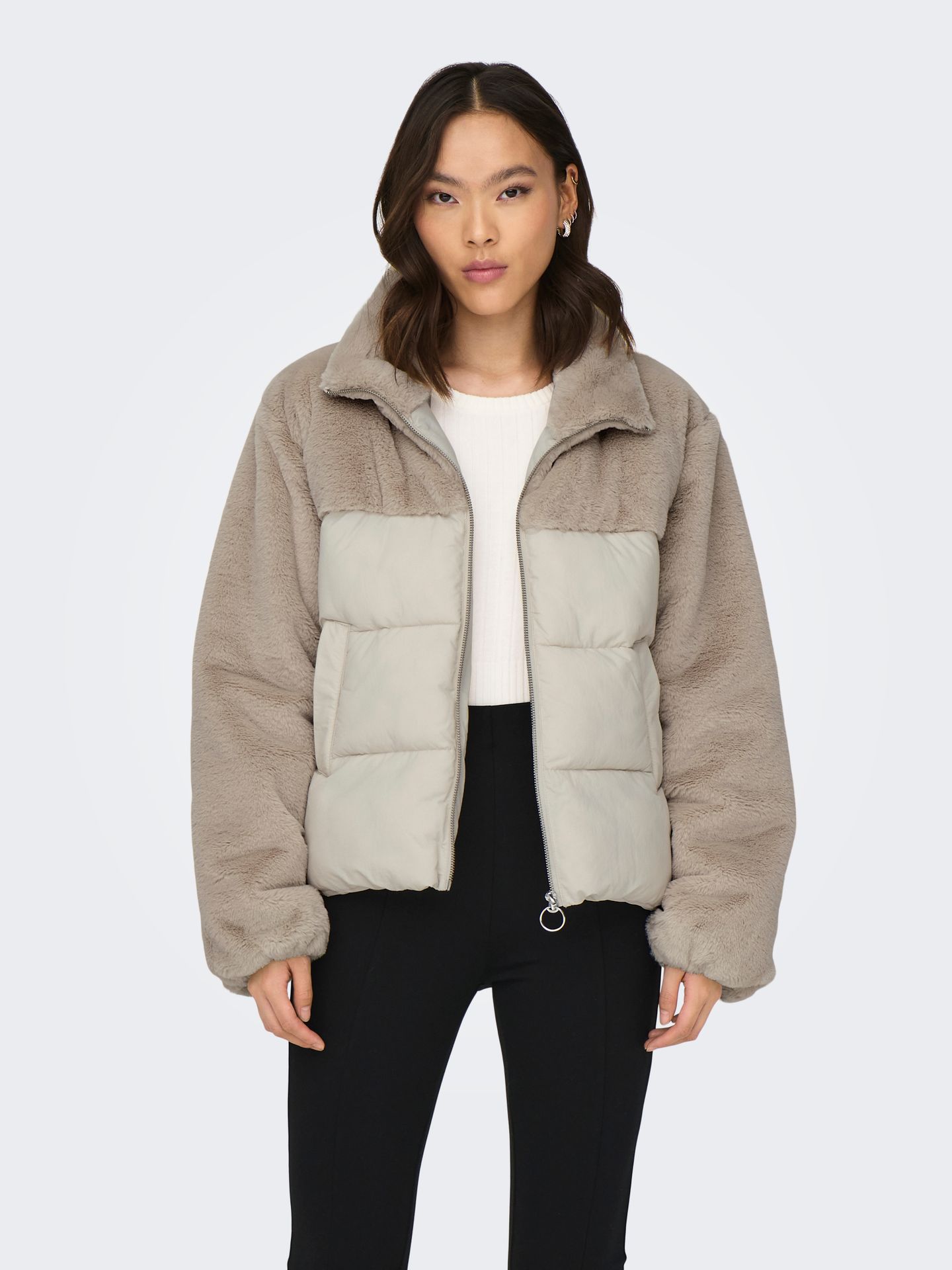 Only ONLWANJA FUR PUFFER MIX JACKET CC O Moonbeam 00110530-EKA26011400000876