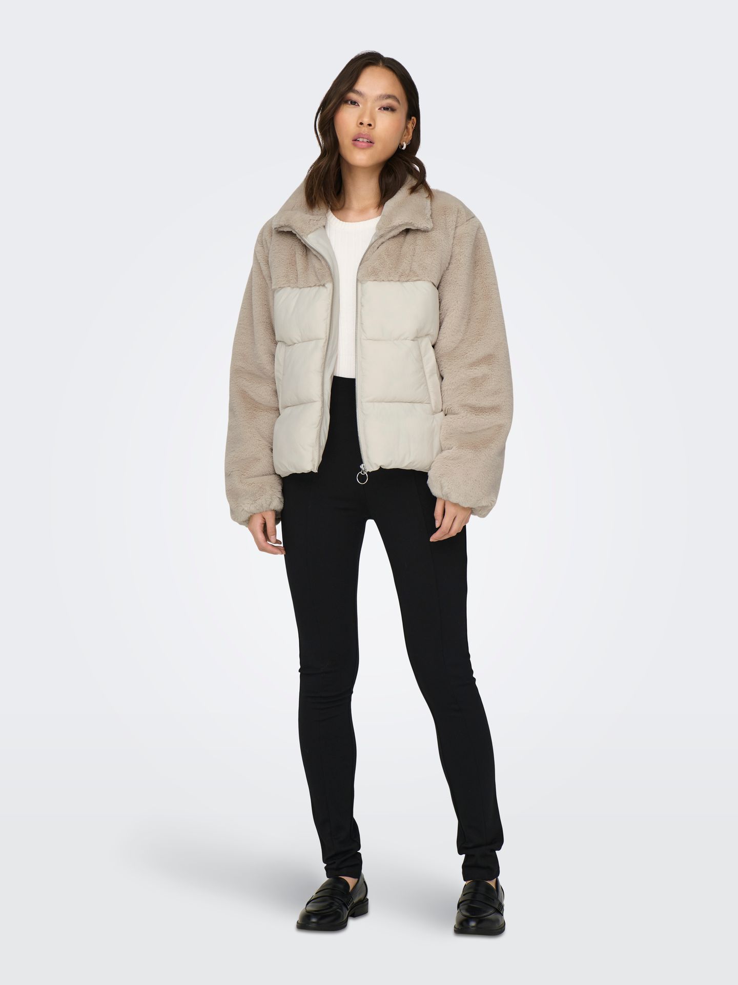 Only ONLWANJA FUR PUFFER MIX JACKET CC O Moonbeam 2900159644064 Only ONLWANJA FUR PUFFER MIX JACKET CC O Moonbeam 2900159644064