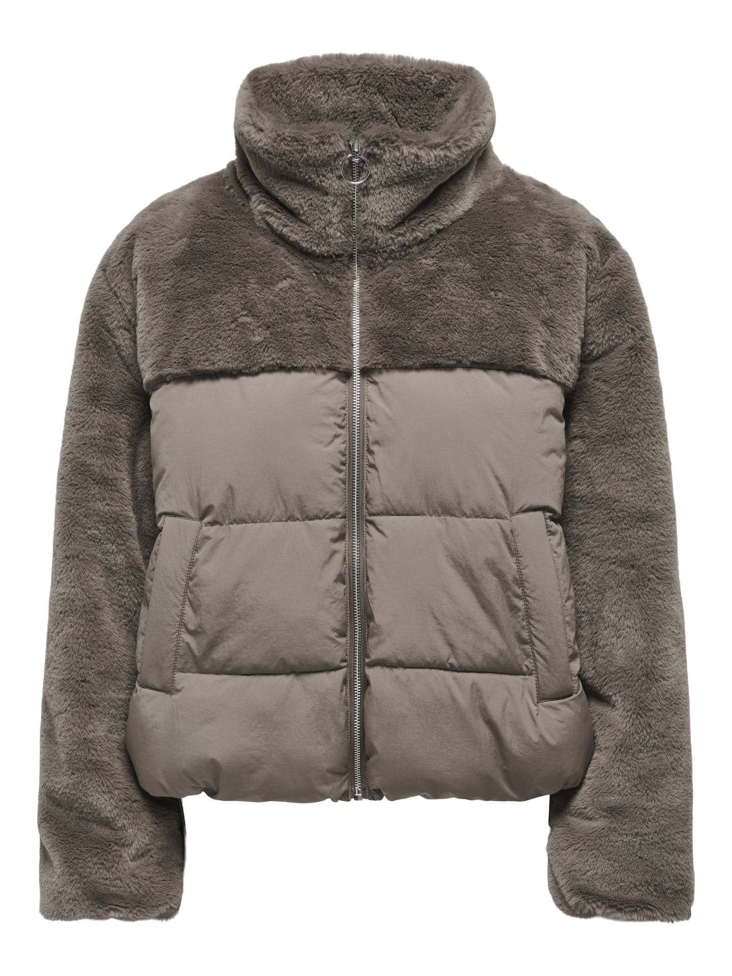 Only ONLWANJA FUR PUFFER MIX JACKET CC O Walnut 2900151135034