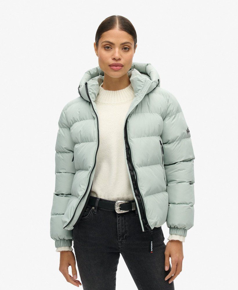 Hooded sports puffer jacket