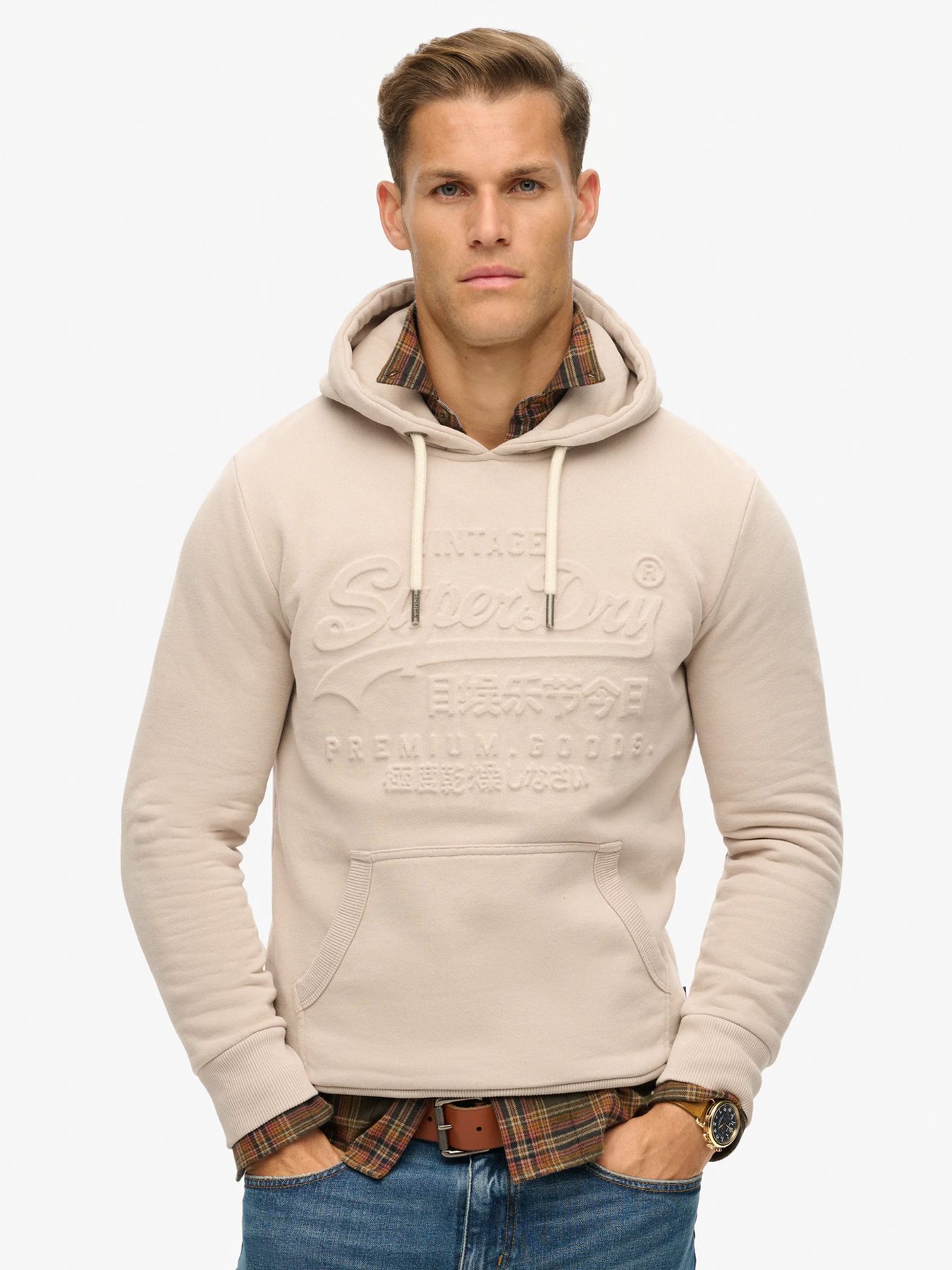 Superdry Embossed vl graphic hoodie Chateau Grey 2900151143077