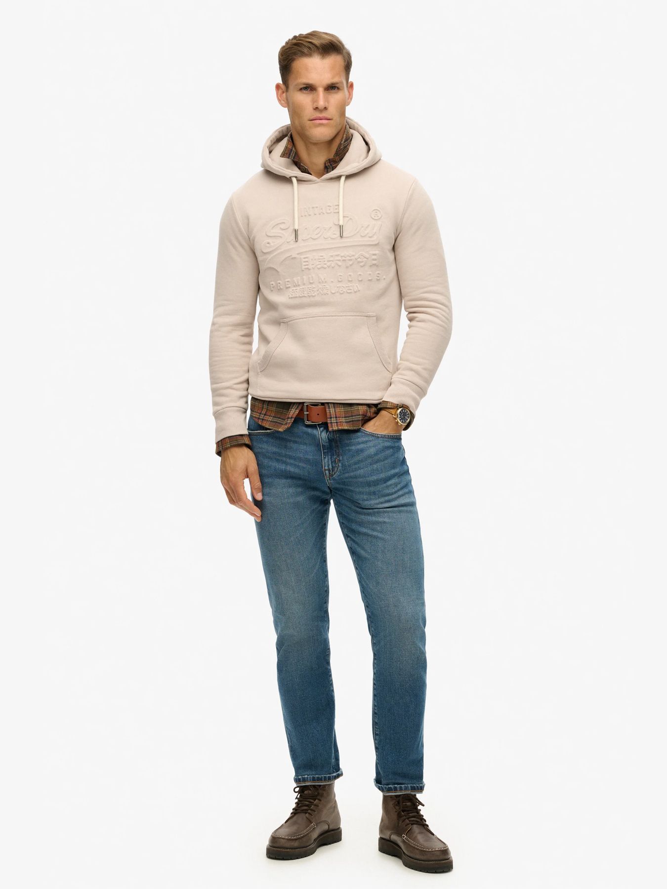 Superdry Embossed vl graphic hoodie Chateau Grey 2900151143077