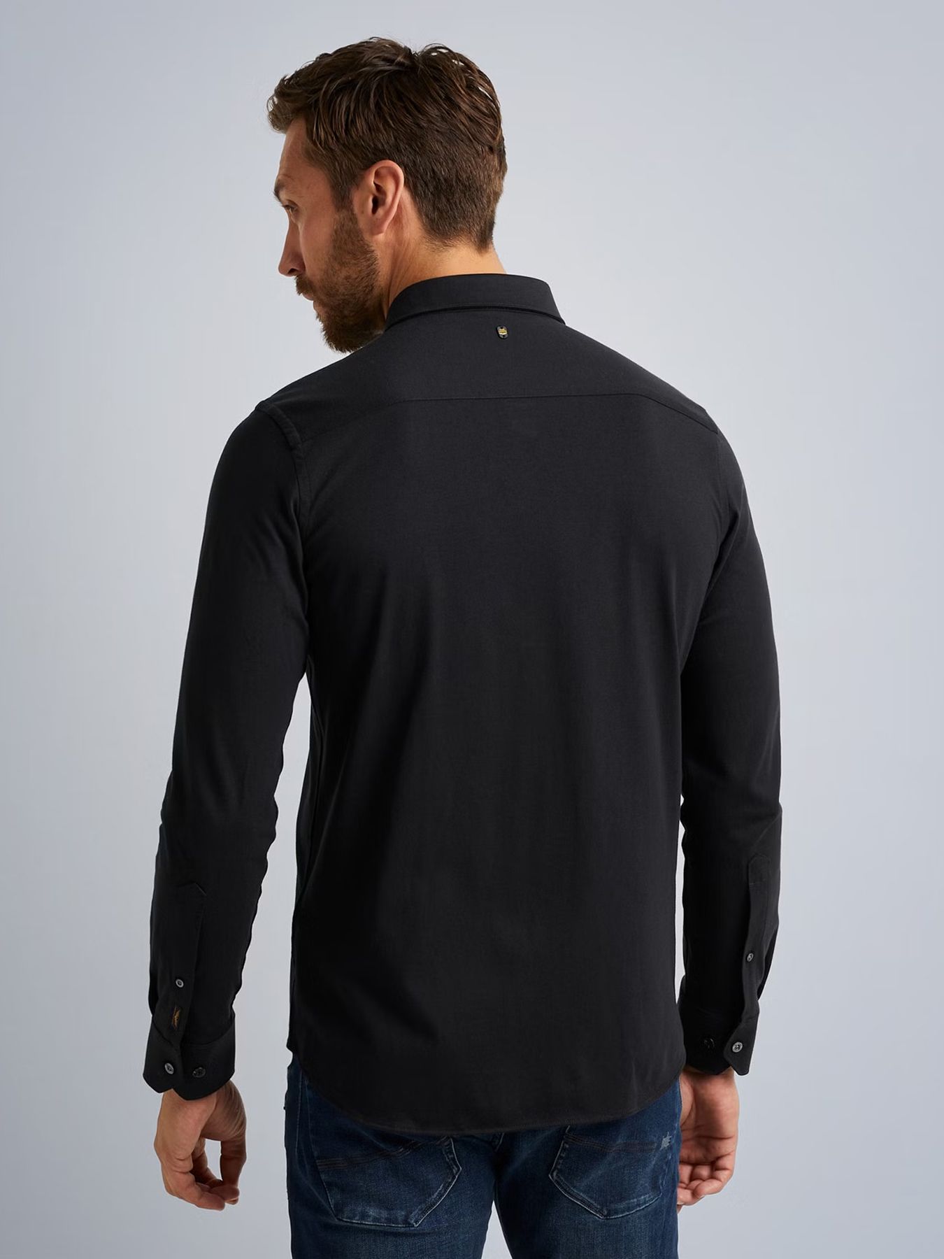 Pme Legend Long Sleeve Shirt Satin Jersey Black 2900151153014