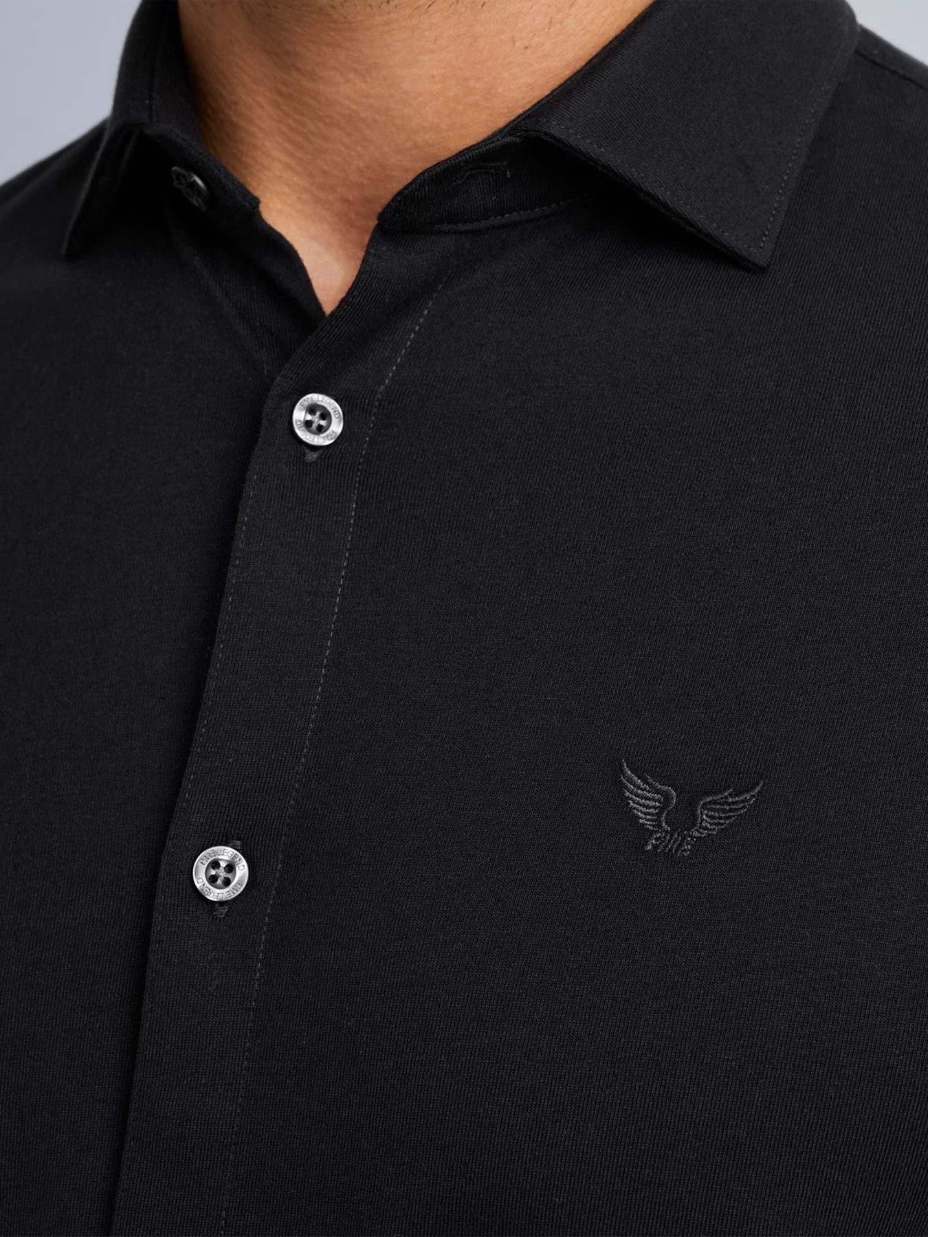 Pme Legend Long Sleeve Shirt Satin Jersey Black 2900151153014