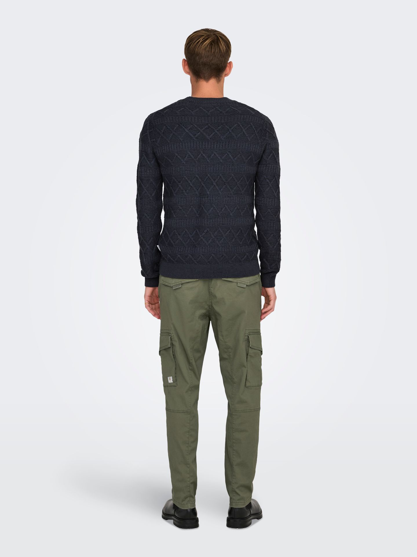 Only & Sons ONSWADE REG 5 STRUC CREW NECK KNIT Dark Navy 2900151164058