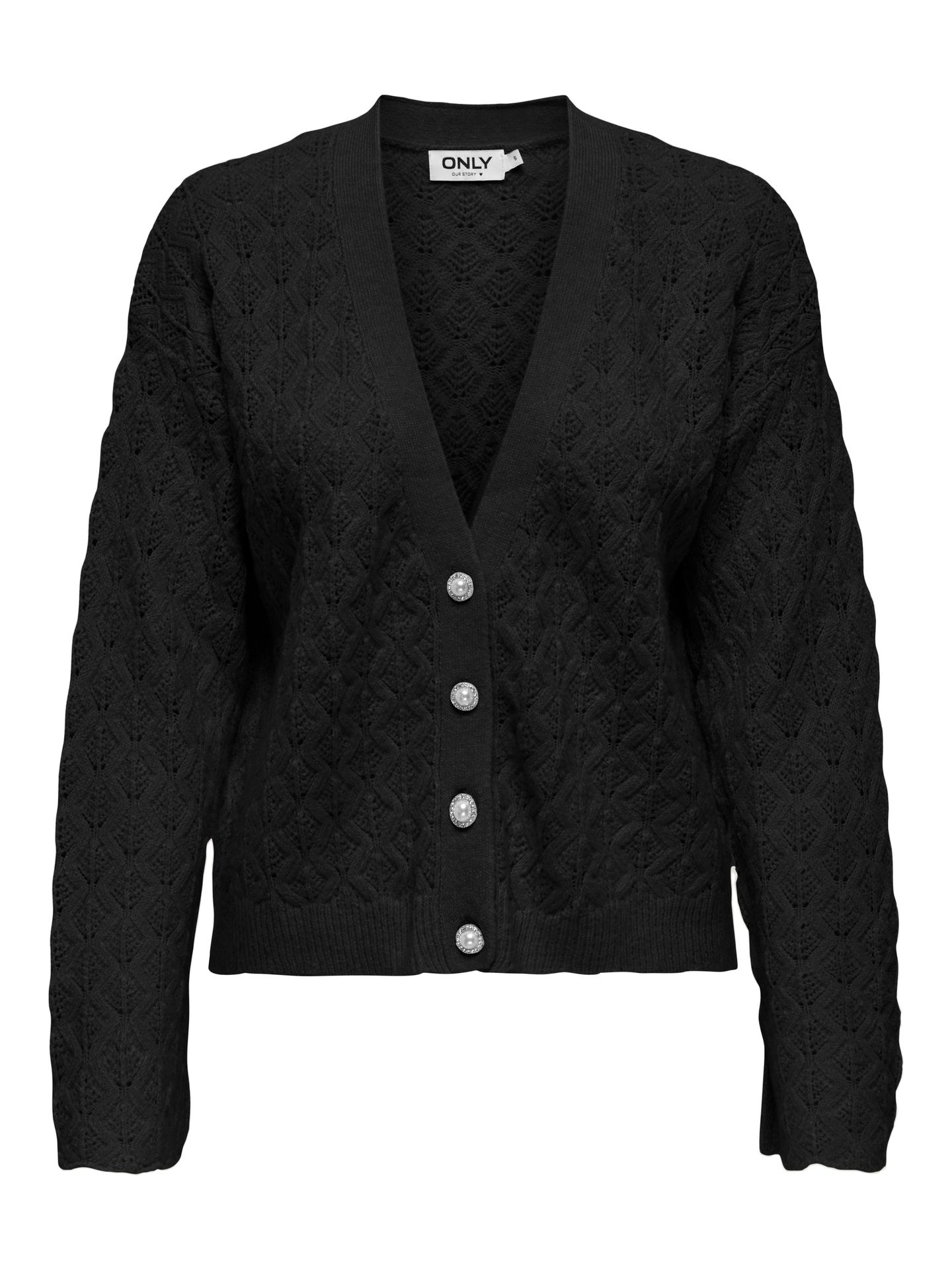 Only ONLLIANA LIFE LS V-NECK CARDIGAN CC Black/BLACK 00110550-EKA26011400000166