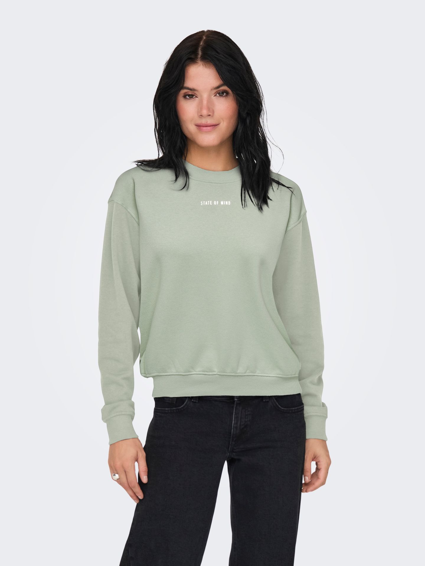 Only ONLTANJA L/S FOIL O-NECK BOX SWT Aqua Gray/Fame 2900151167059