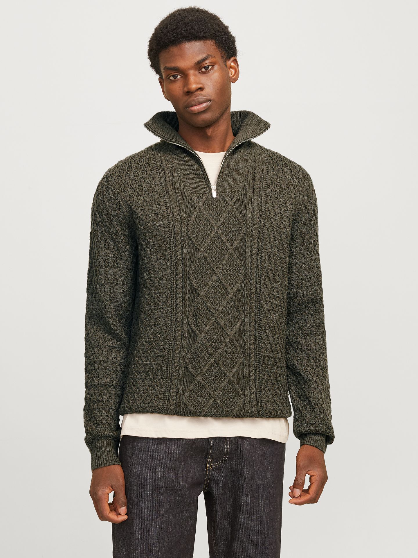 Jack & Jones JPRBLUNORTH KNIT HIGH NECK SN Olive Night/Melange 00110555-EKA26011400000641