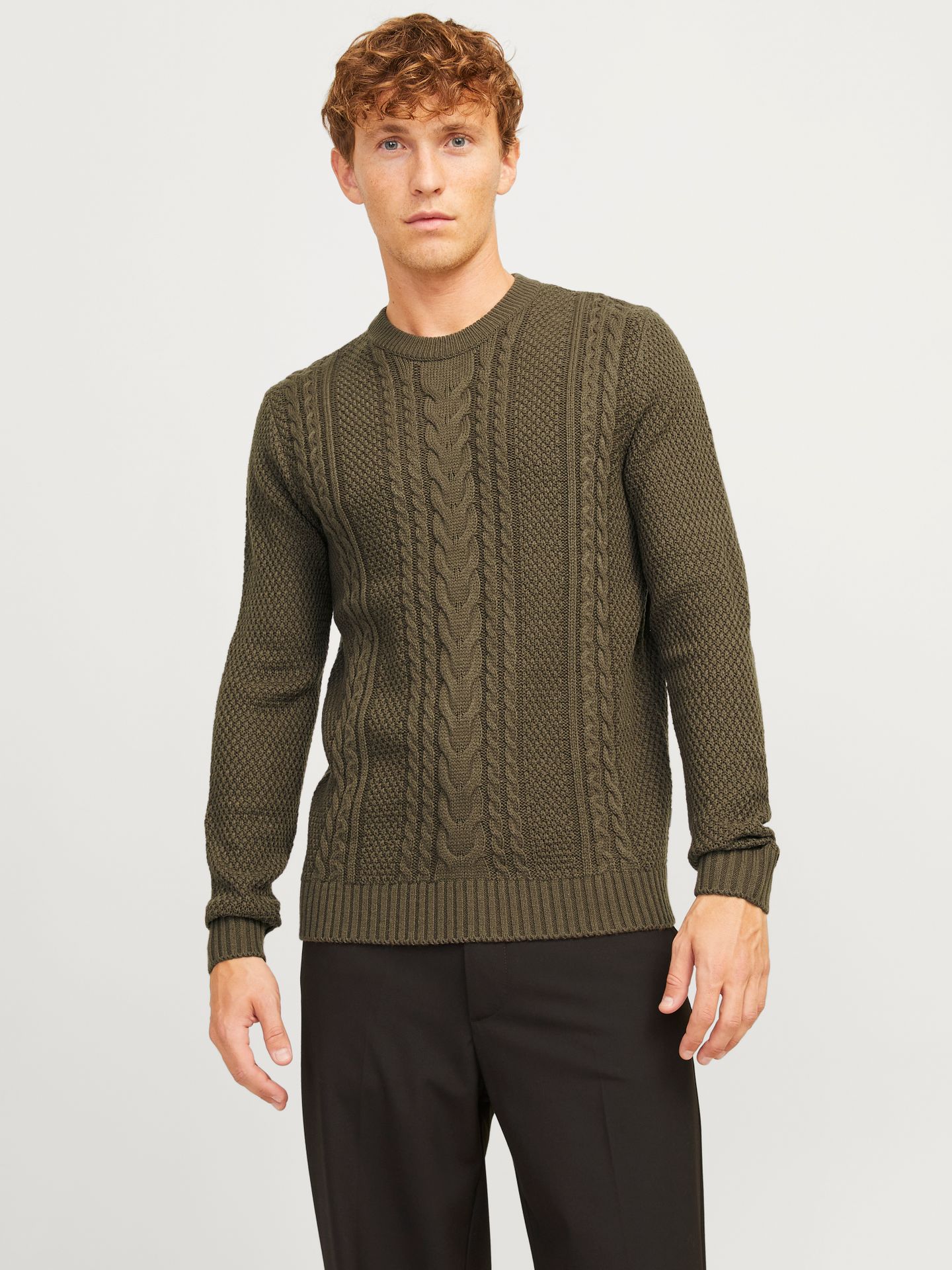 Jack & Jones JJCRAIG KNIT CREW NECK AW24 Canteen 00110558-EKA26011400002403