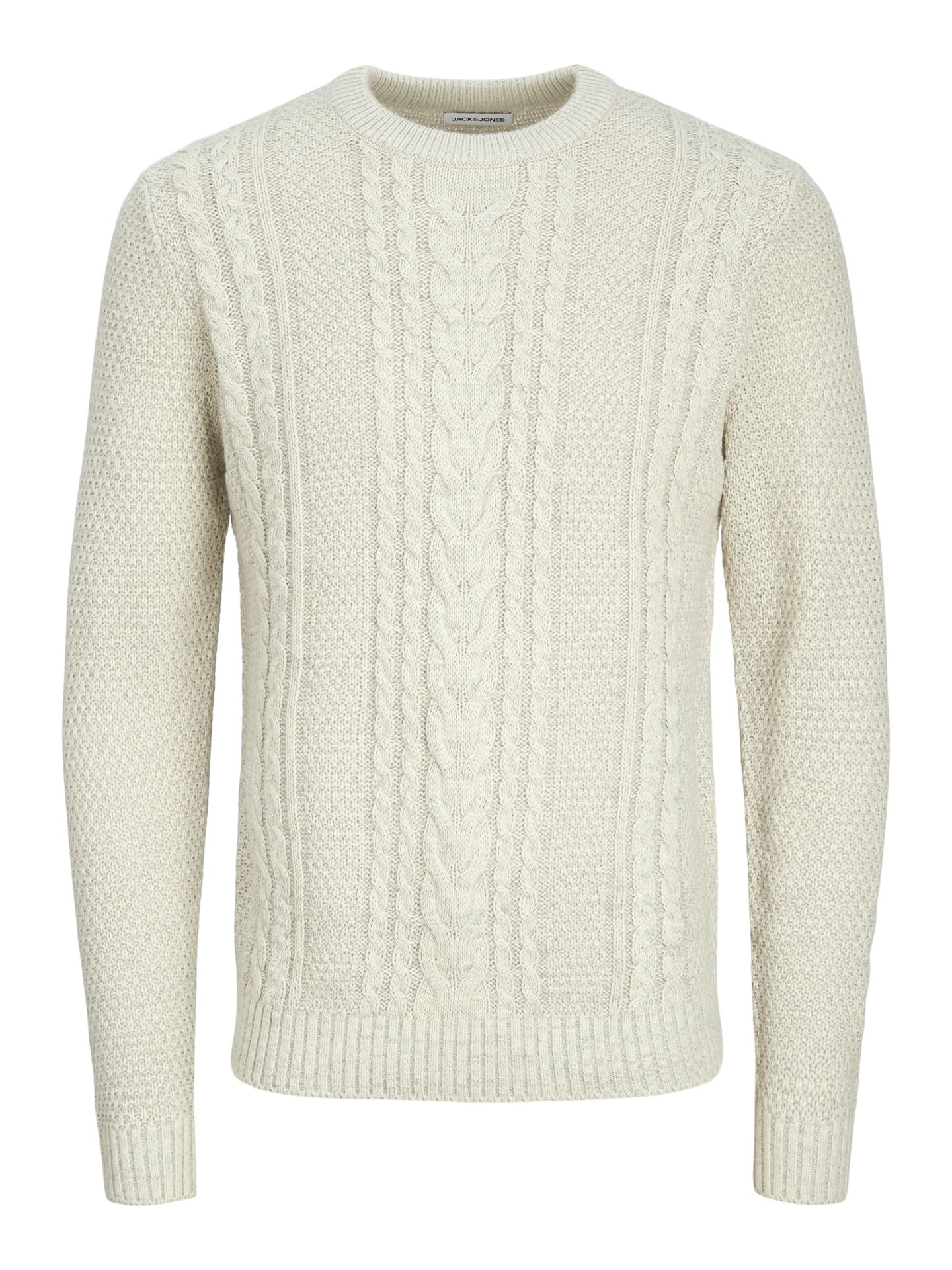 Jack & Jones JJCRAIG KNIT CREW NECK AW24 White Melange 00110558-EKA26011400002523