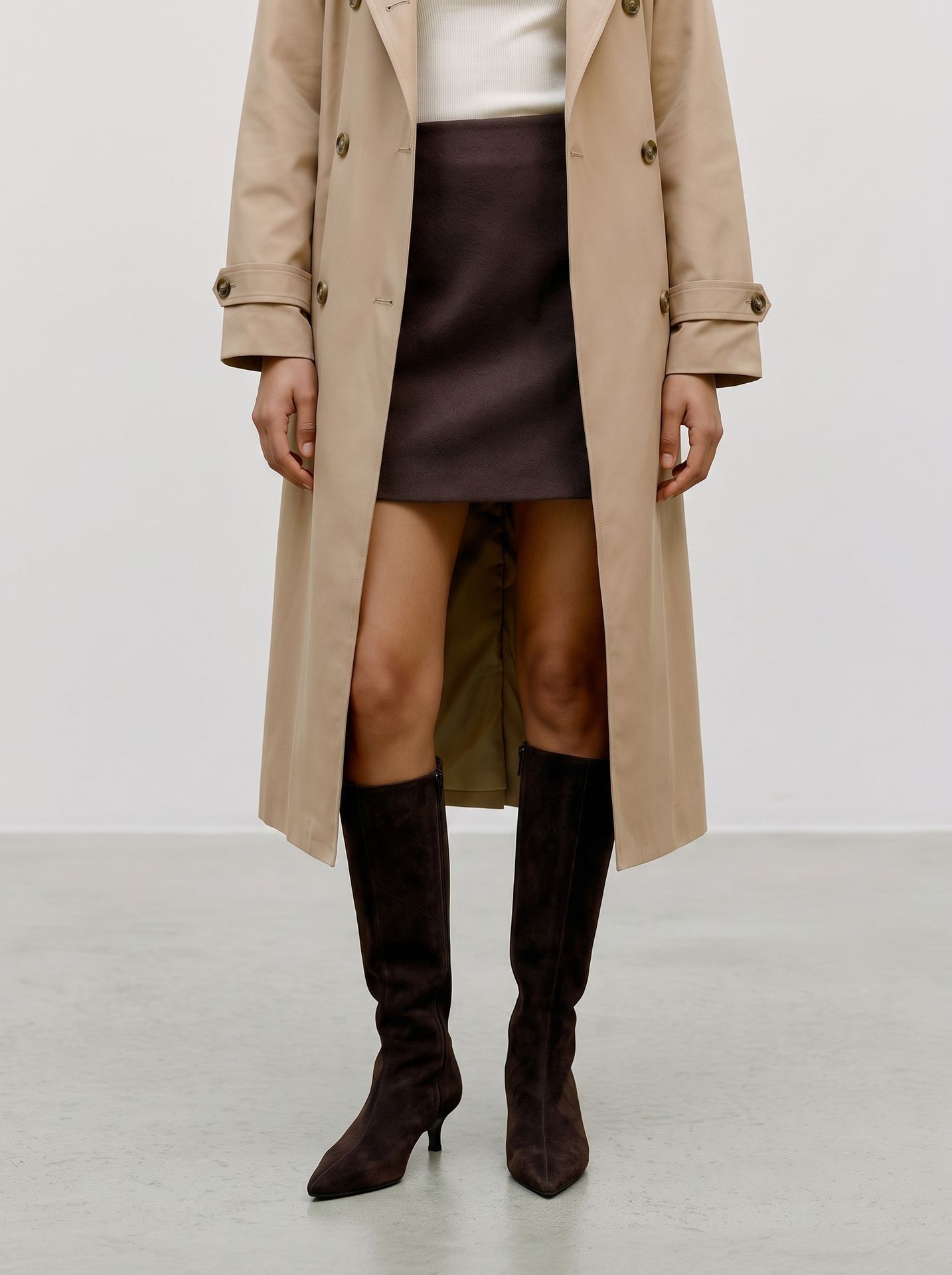 Vero Moda VMFORTUNEALLISON HW SHORT SKIRT GA Chocolate Torte/MELANGE 00110561-EKA26011400003157
