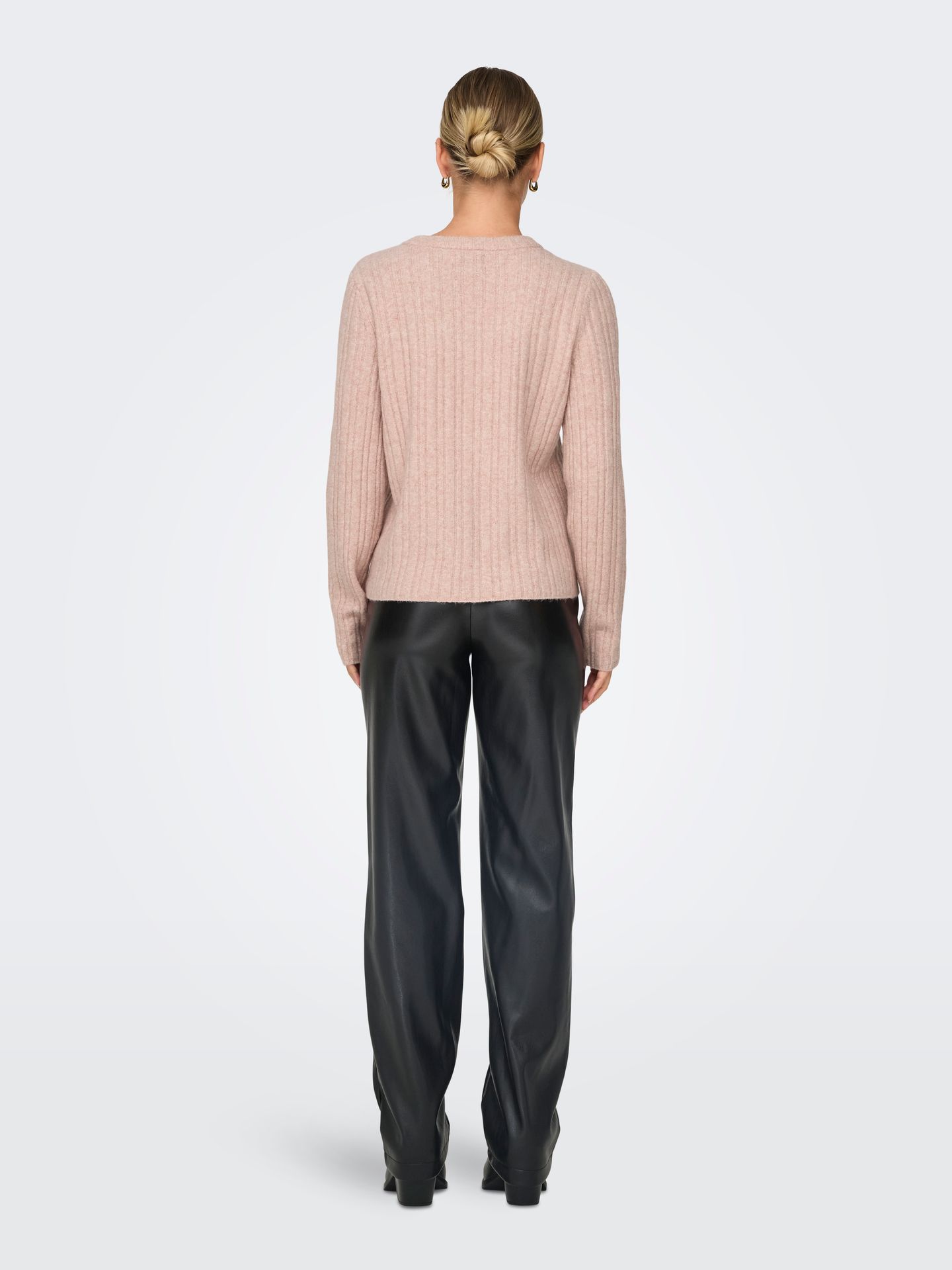 Only ONLJEANETT LIFE L/S RIB O-NECK CC K Silver Pink/Melange 2900151197049