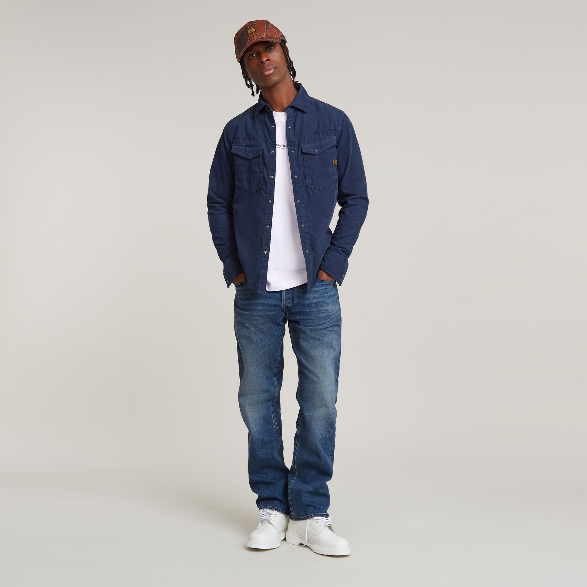 G-star Raw Dakota Slim shirt l\s G702 dk sea blue gd 2900151202088