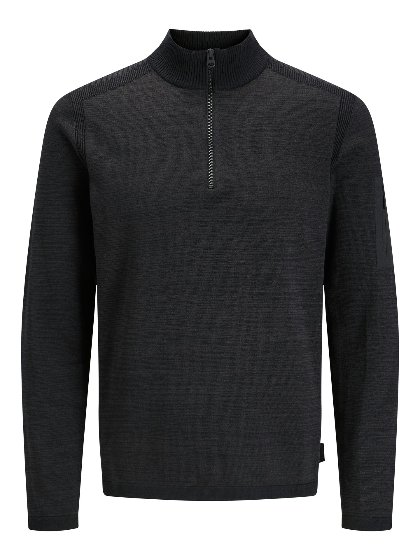 Jack & Jones JCOMACE KNIT HALF ZIP SMU Black/LOOSE 00110574-EKA26011400000260