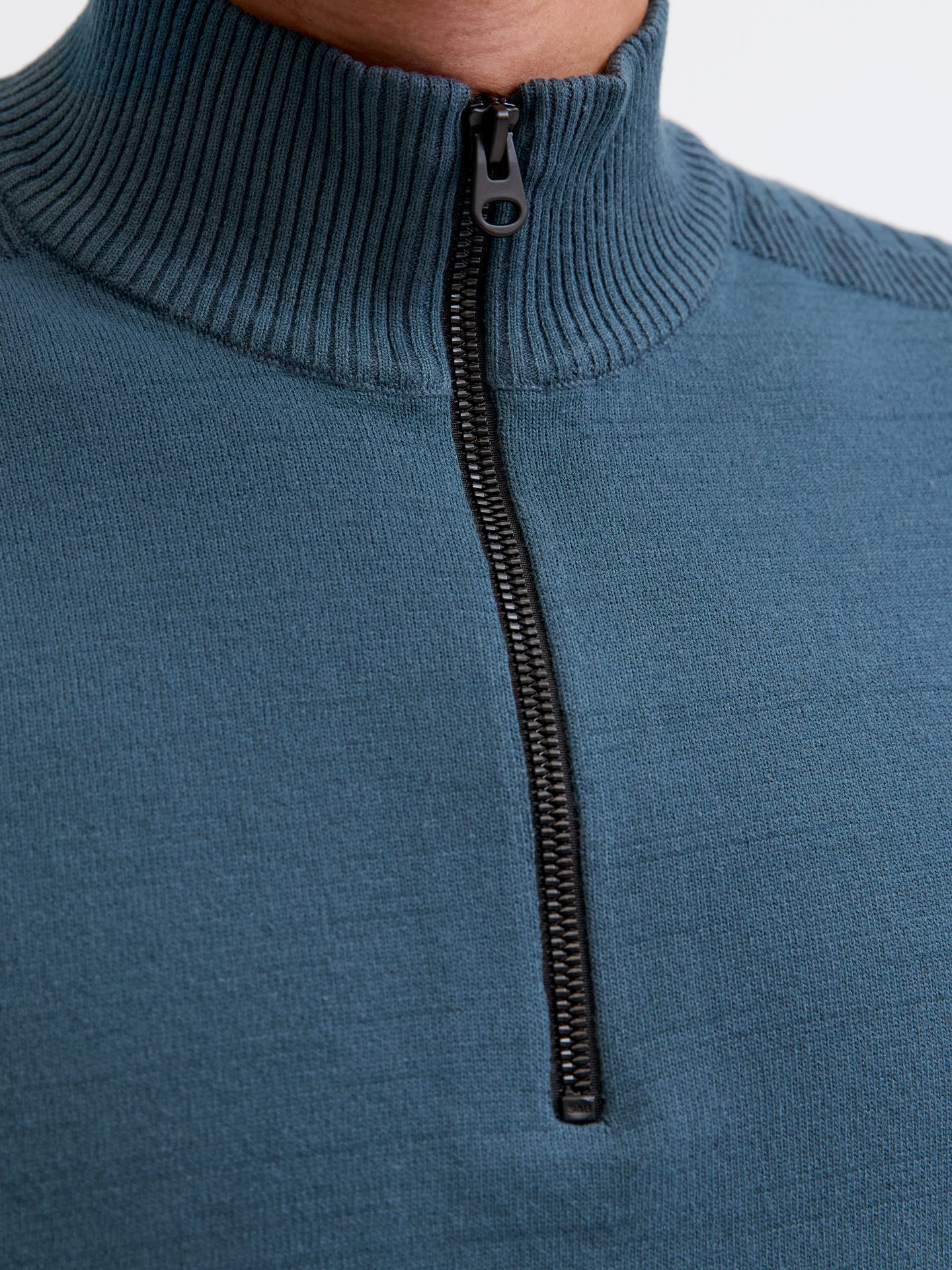 Jack & Jones JCOMACE KNIT HALF ZIP SMU Orion Blue/Melange 2900160461049