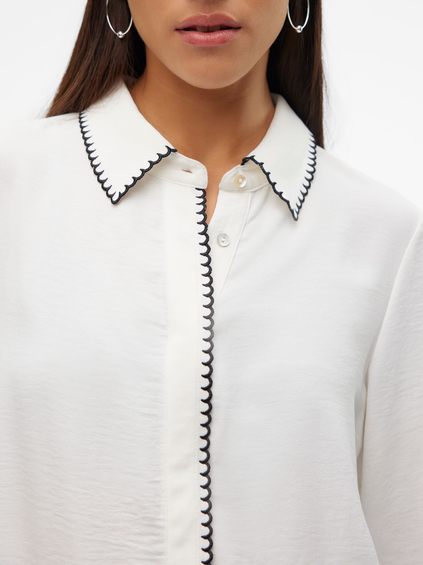 Vero Moda VMCONNA LS SHIRT WVN GA Snow White 2900151214029