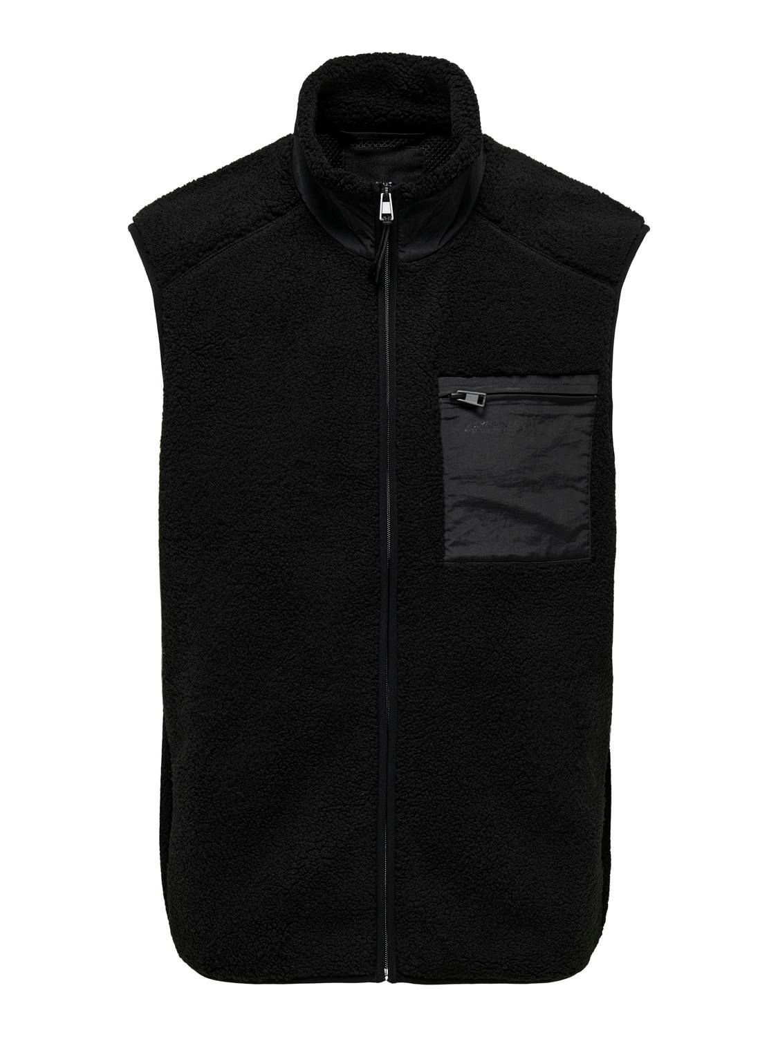 Only & Sons ONSDALLAS LIFE SHERPA VEST OTW VD Black 2900151219024