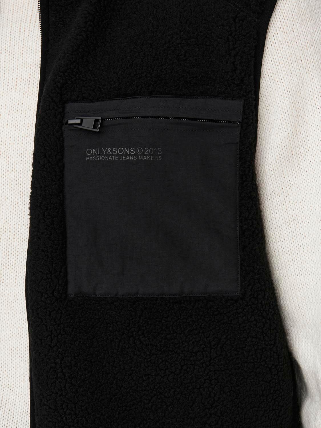 Only & Sons ONSDALLAS LIFE SHERPA VEST OTW VD Black 2900151219024