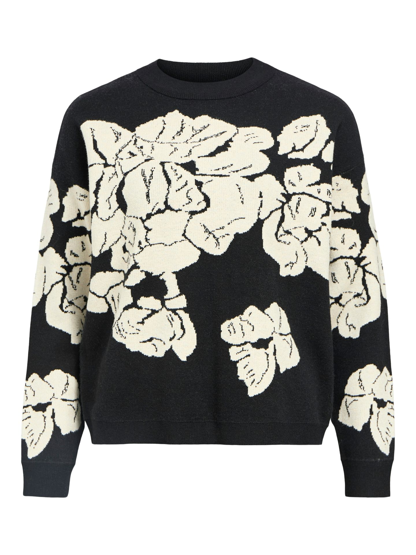 Object OBJRAY LO L/S KNIT PULLOVER AOP NOO Black/Sandshell flowers 2900158860052