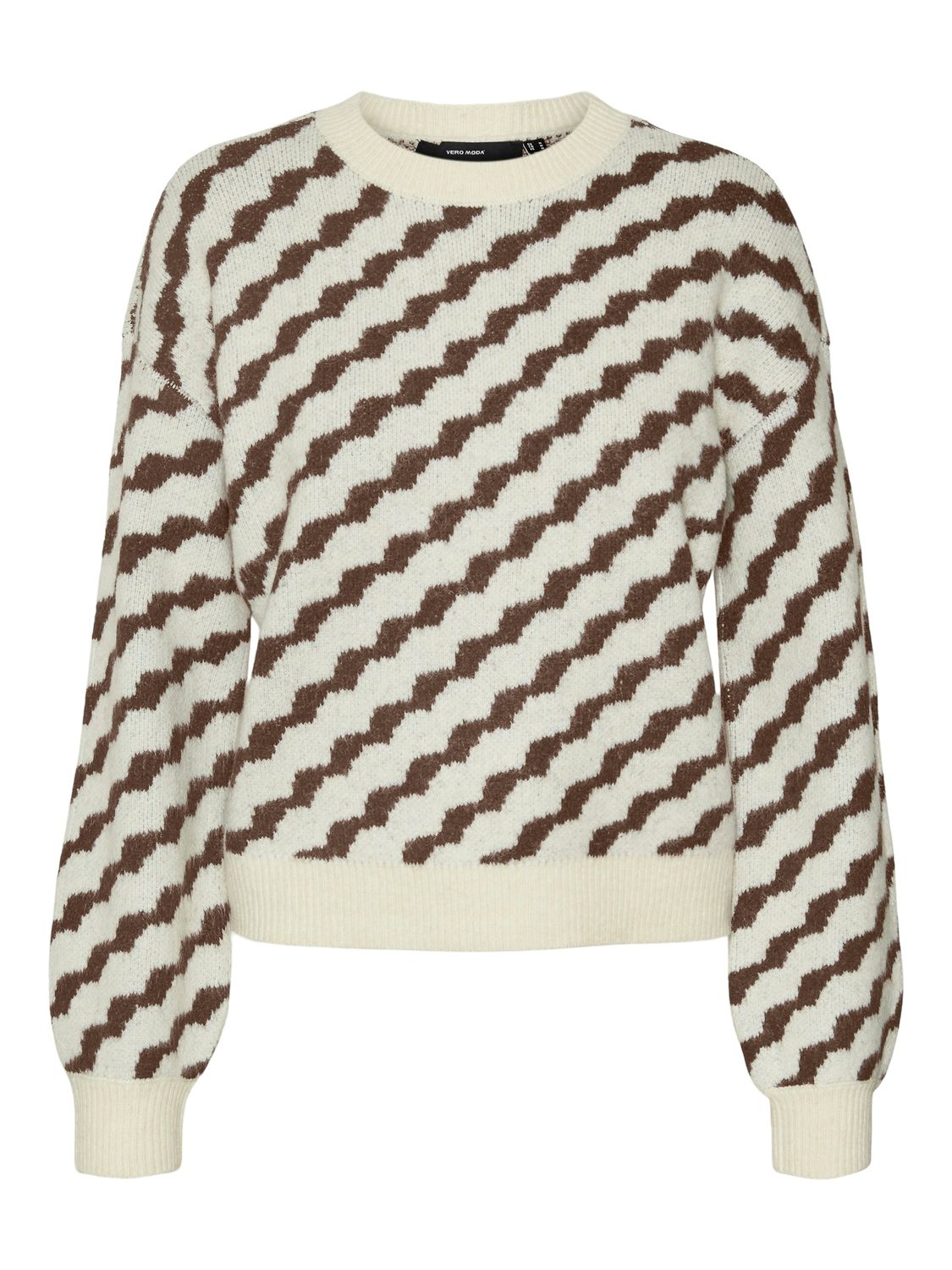 Vero Moda VMLARA LS O-NECK PULLOVER BOO REP Birch/W. PINECONE WAVE PATTERN 2900151921033