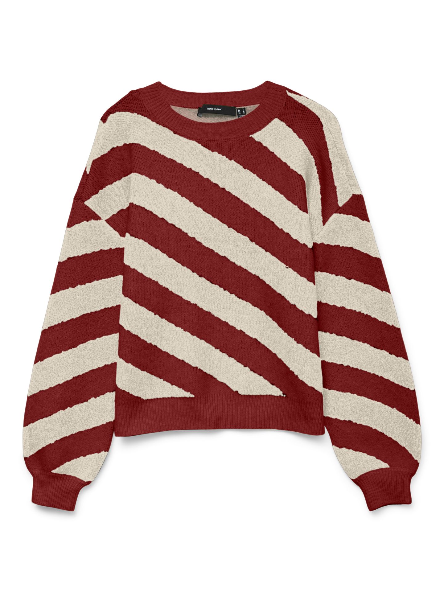 Vero Moda VMLARA LS O-NECK PULLOVER BOO REP Syrah/W. WHITE MELANGE 2900159725015