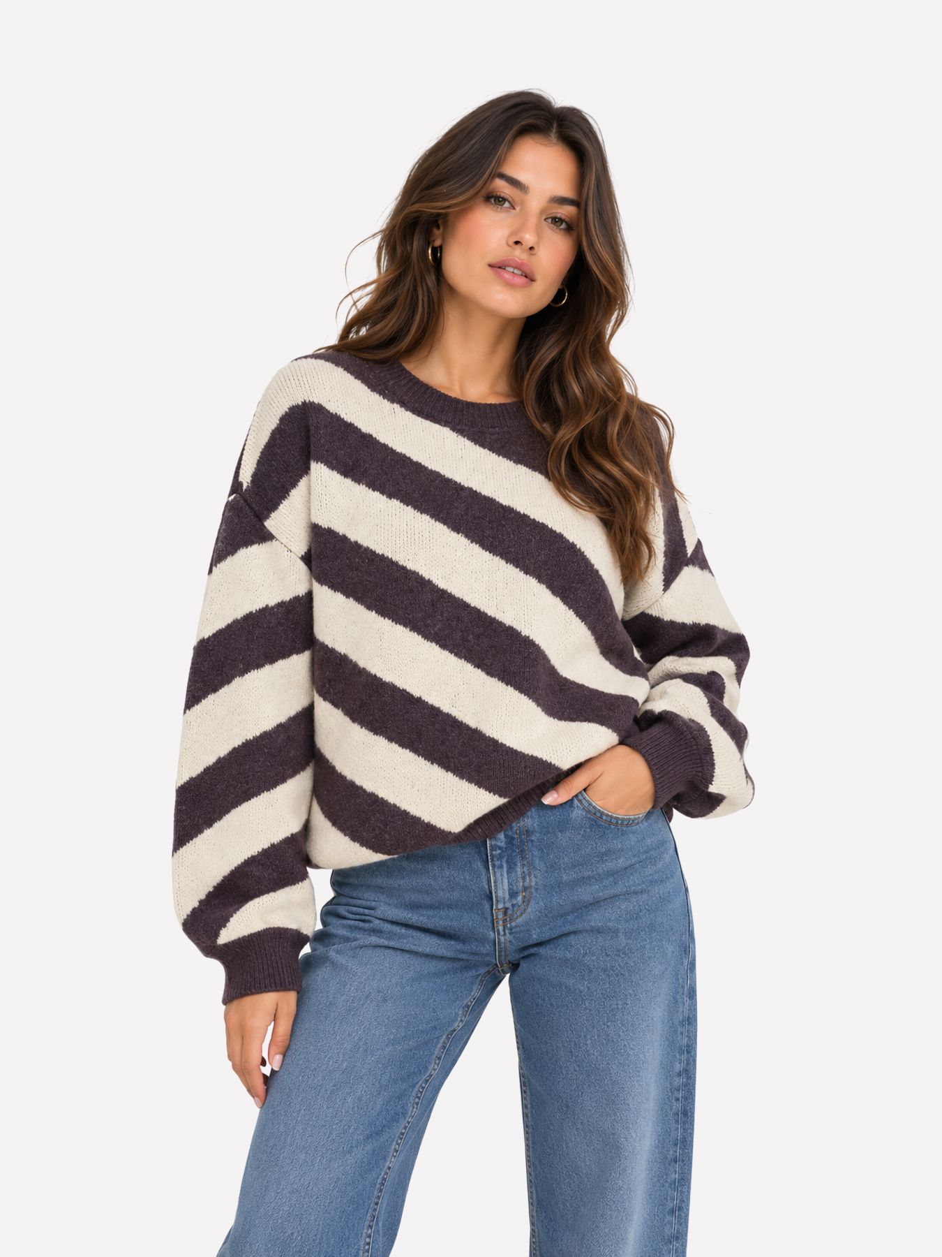 Vero Moda VMLARA LS O-NECK PULLOVER BOO REP Sweet Grape/W. BIRCH 00110585-EKA26011400003774