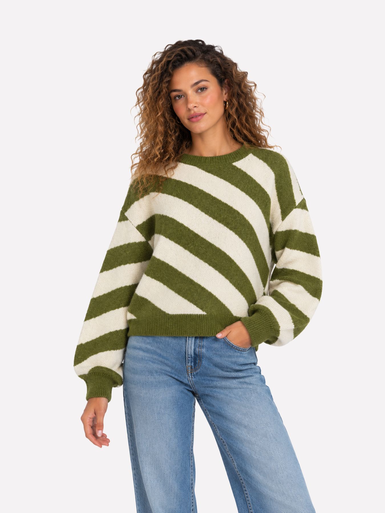 Vero Moda VMLARA LS O-NECK PULLOVER BOO REP Sphagnum/W. BIRCH 00110585-EKA26011400003777