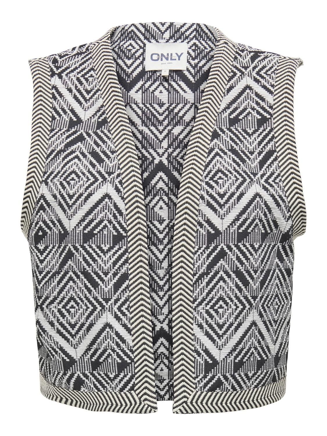 Only ONLLILAH S/L JAQUARD VEST PNT CS Pumice Stone/BLACK PATTERN 00110606-EKA26011400000384