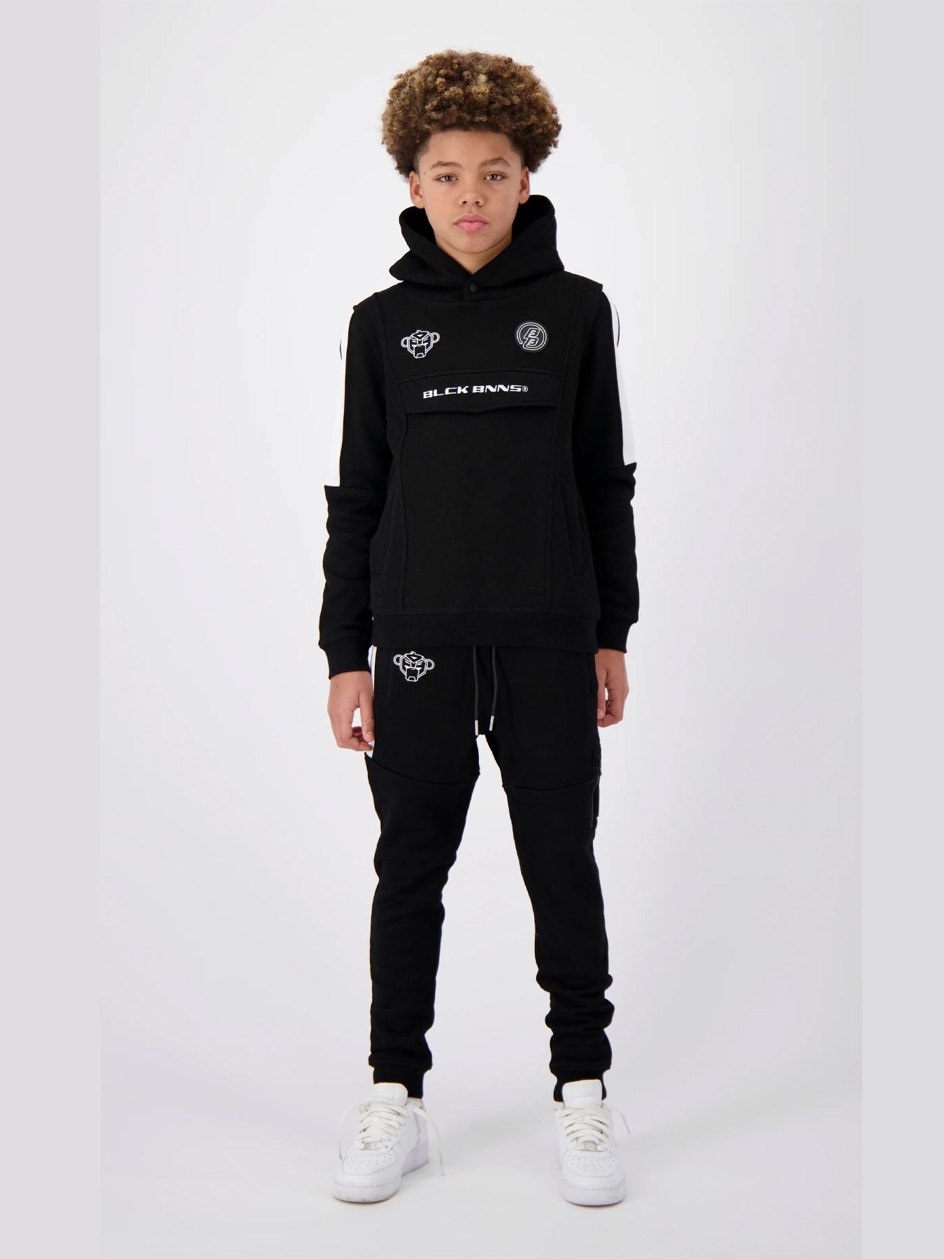 Black Bananas Jr.Anorak stripe hoodie Black 2900151328030 Black Bananas Jr.Anorak stripe hoodie Black 2900151328030