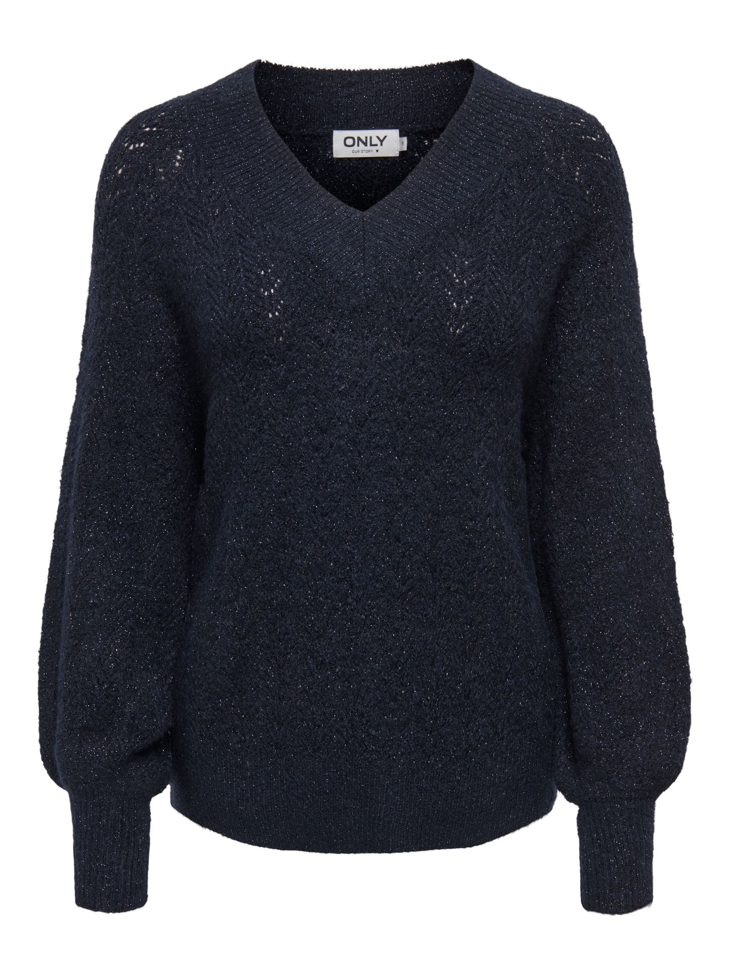 Only ONLLUCILLA LS GLITTER V-NECK KNT Night Sky/Eternal 00110649-EKA26011400000188