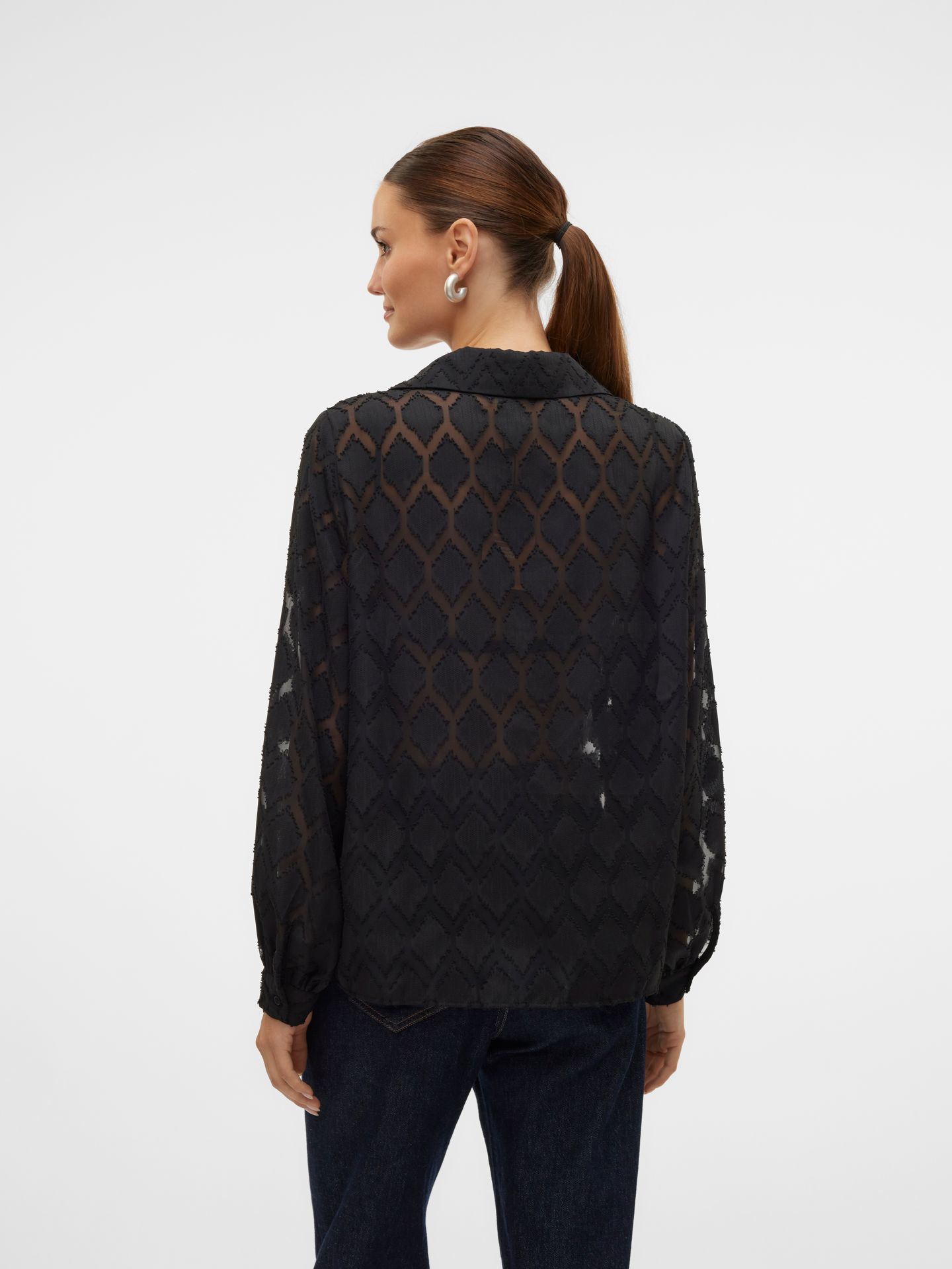 Vero Moda VMAYLA LS SHIRT WVN GA BF Black 2900151363031