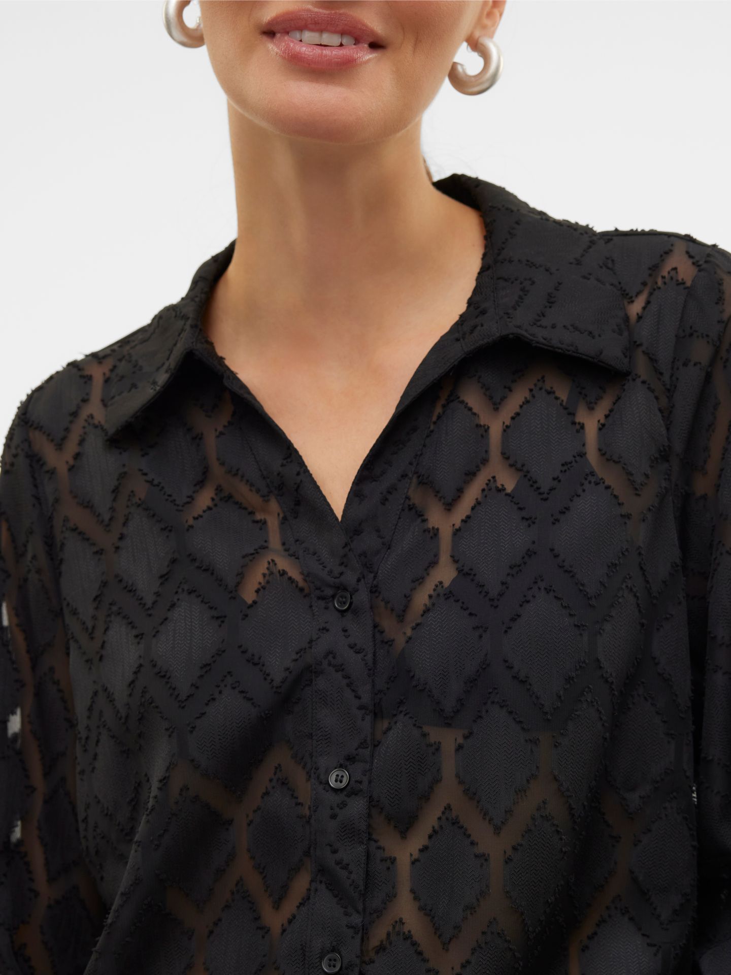 Vero Moda VMAYLA LS SHIRT WVN GA BF Black 2900151363031